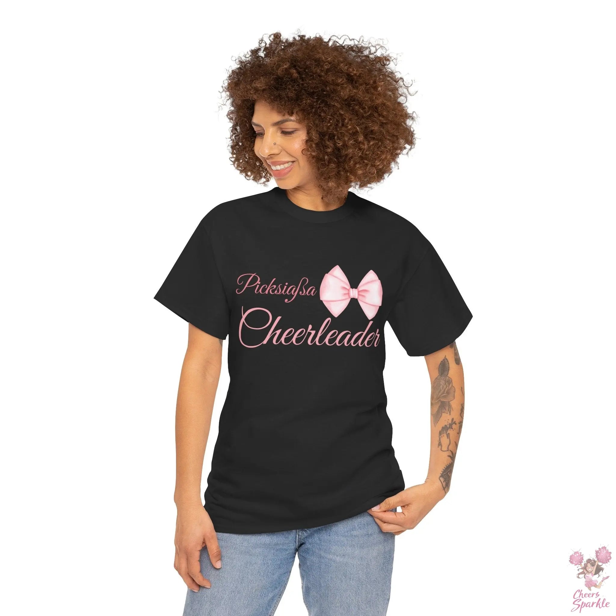 Cheerleader T-Shirt mit Schleifen-Design Printify