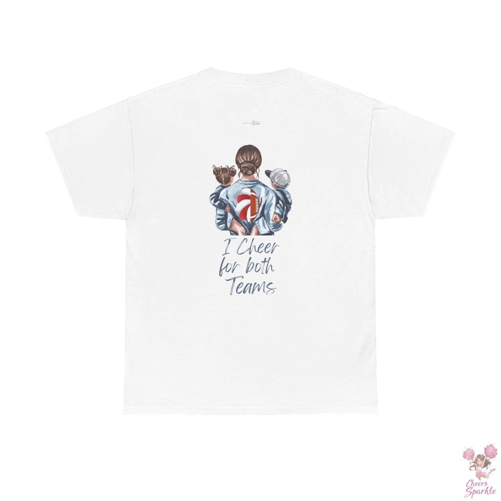 Fan Mom-T-Shirt – „I Cheer for both Teams“ - Cheers and Sparkle