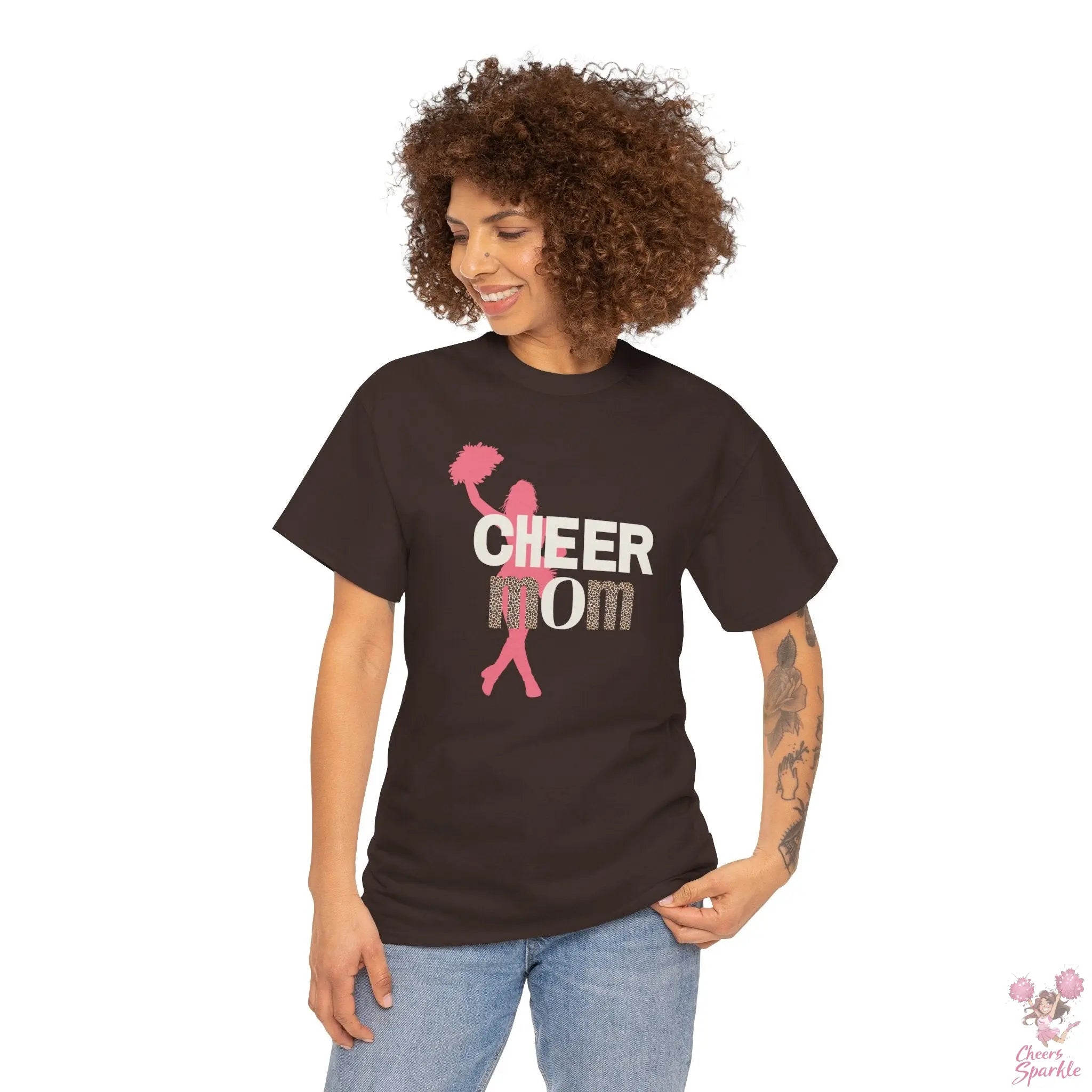 Rundhals Cheer Mom T-Shirt Printify