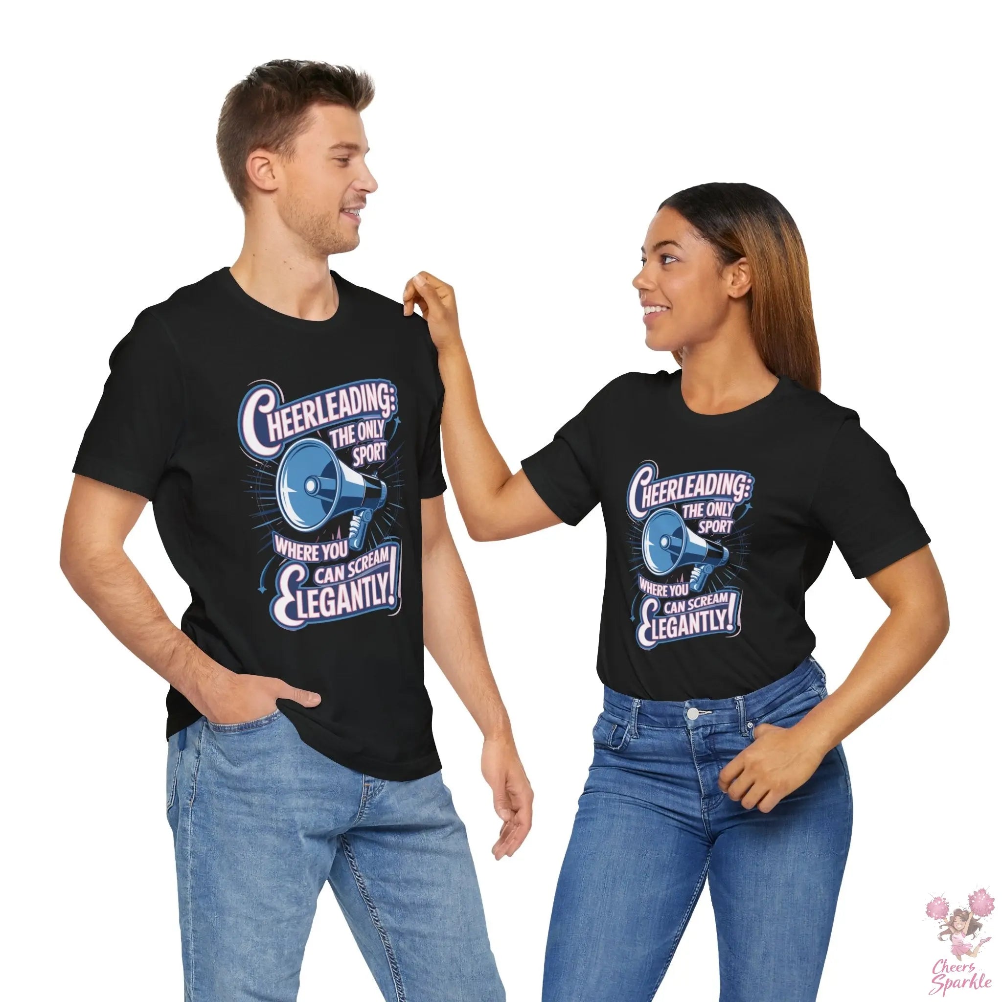Cheerleading T-Shirt „Cheerleading: The Only Sport Where You Can Scream Elegantly!“ Cheers and Sparkle