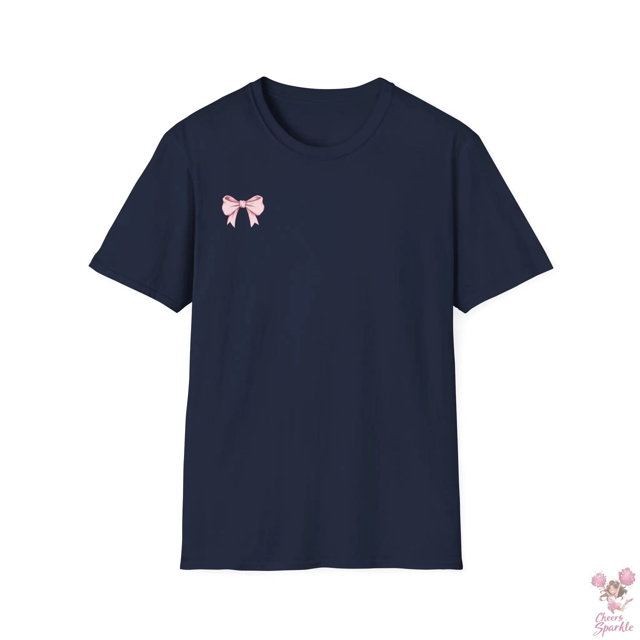 Cheerful Bow Unisex Softstyle T-Shirt Cheers and Sparkle