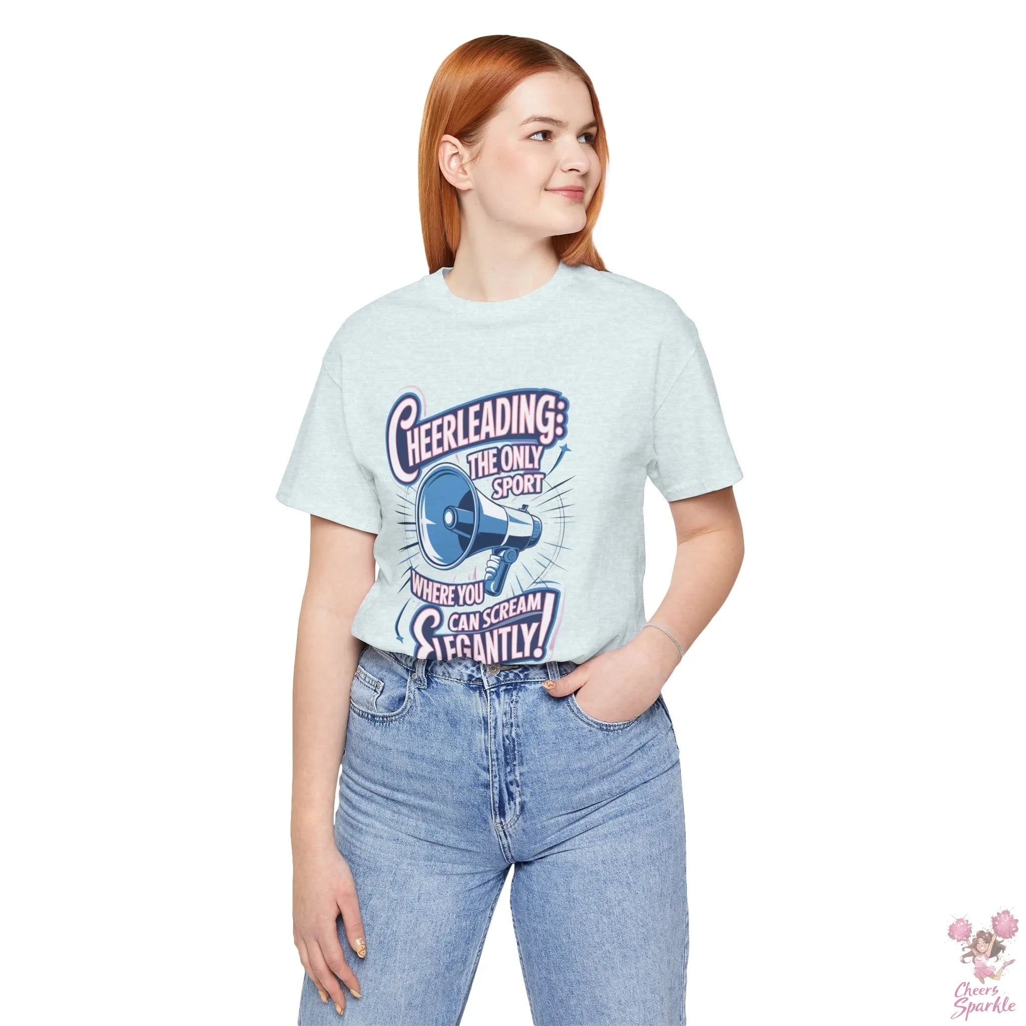 Cheerleading T-Shirt „Cheerleading: The Only Sport Where You Can Scream Elegantly!“ Cheers and Sparkle