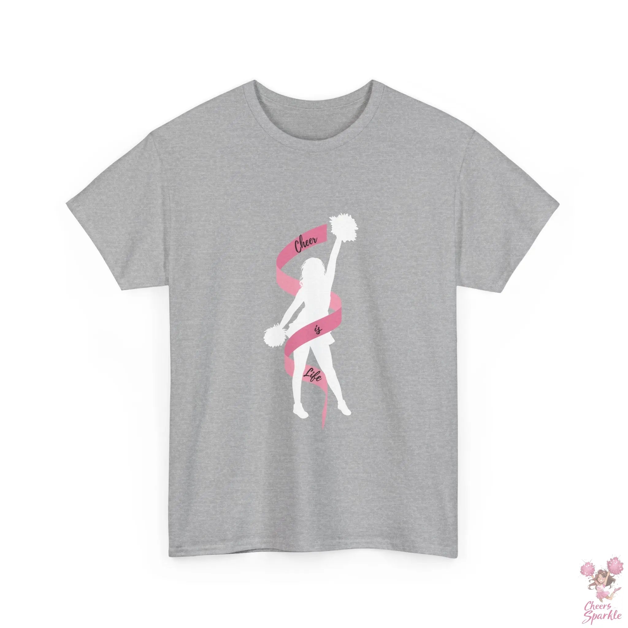 Heavy Cotton T-Shirt „Cheer is Life“ Cheers and Sparkle