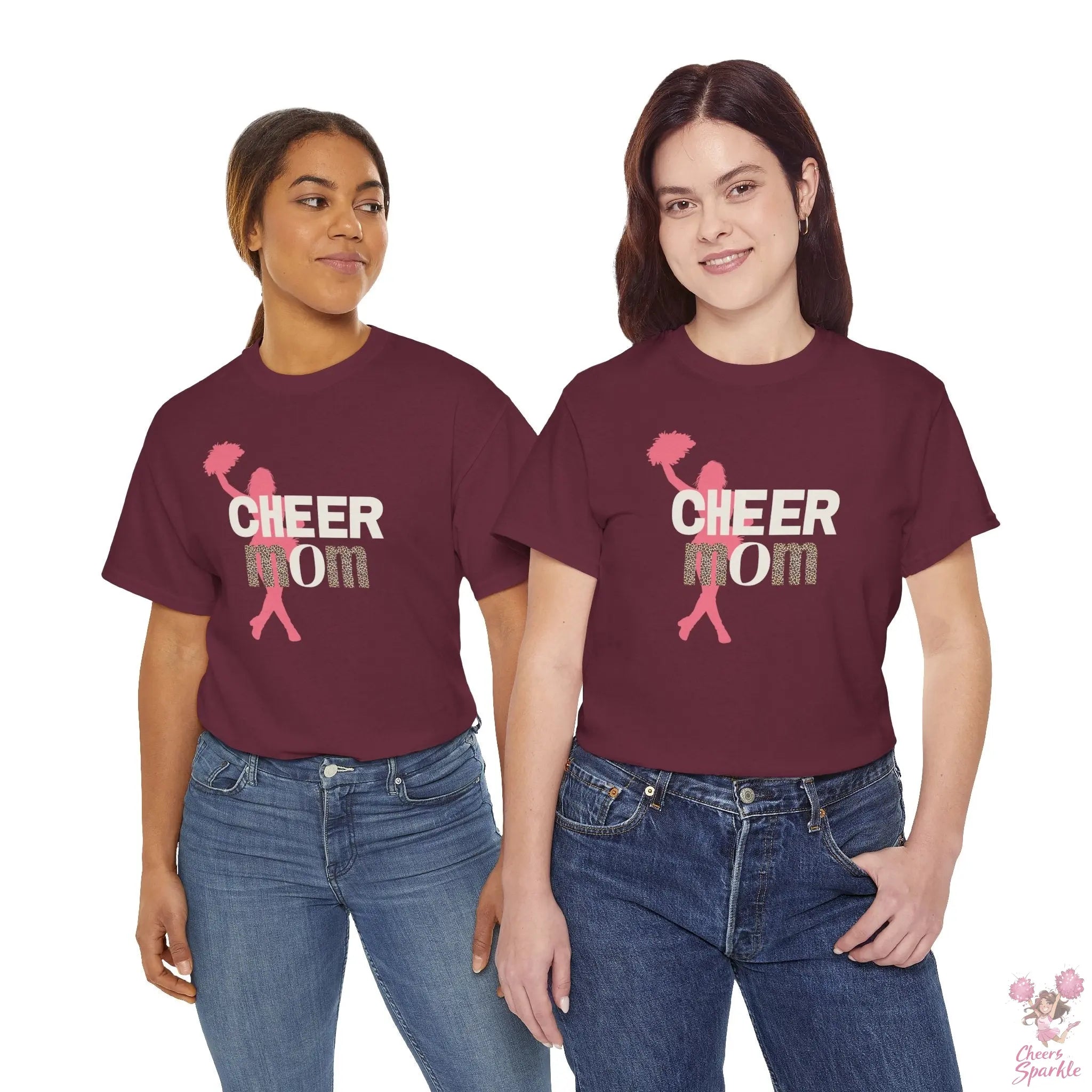 Rundhals Cheer Mom T-Shirt Printify