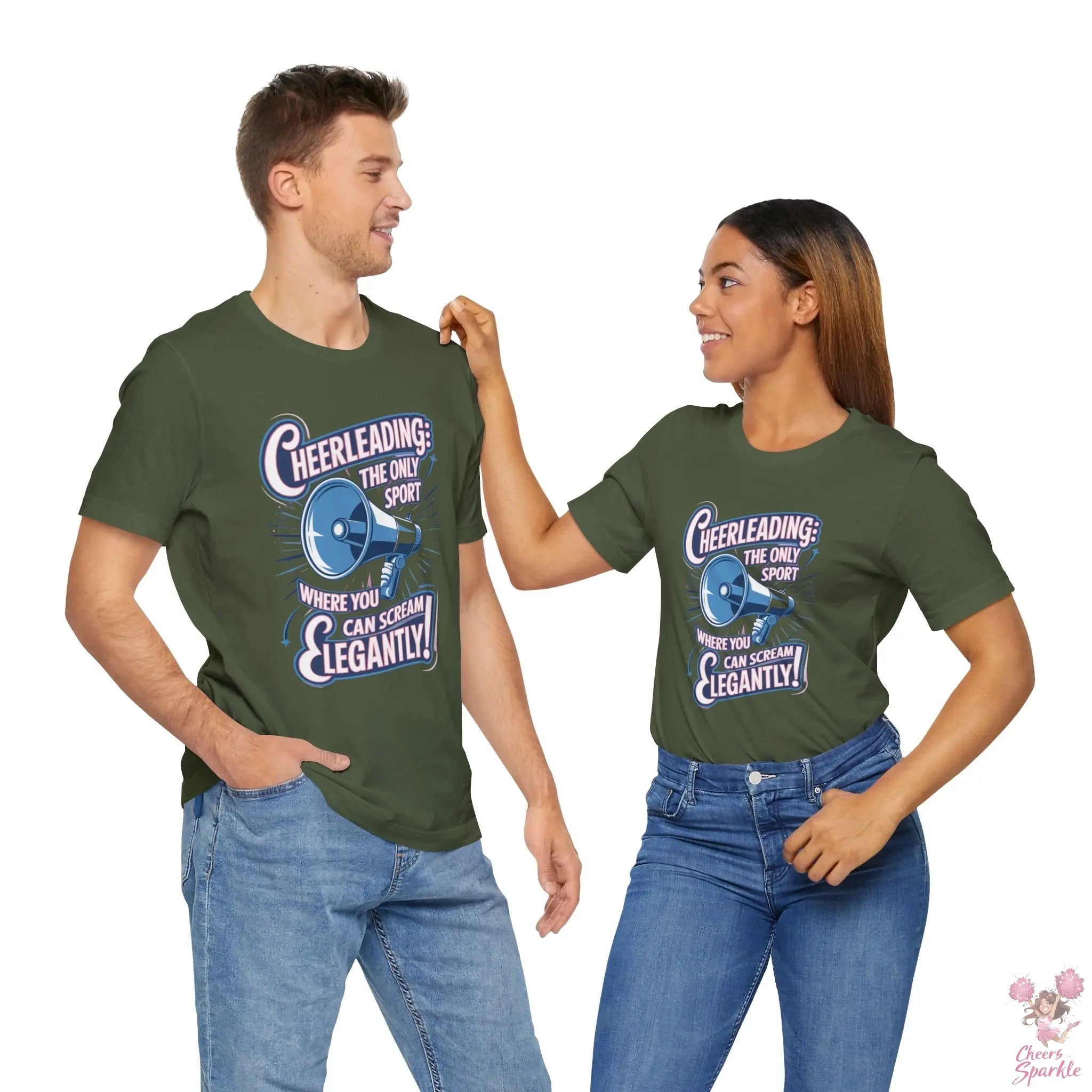 Cheerleading T-Shirt „Cheerleading: The Only Sport Where You Can Scream Elegantly!“ Cheers and Sparkle
