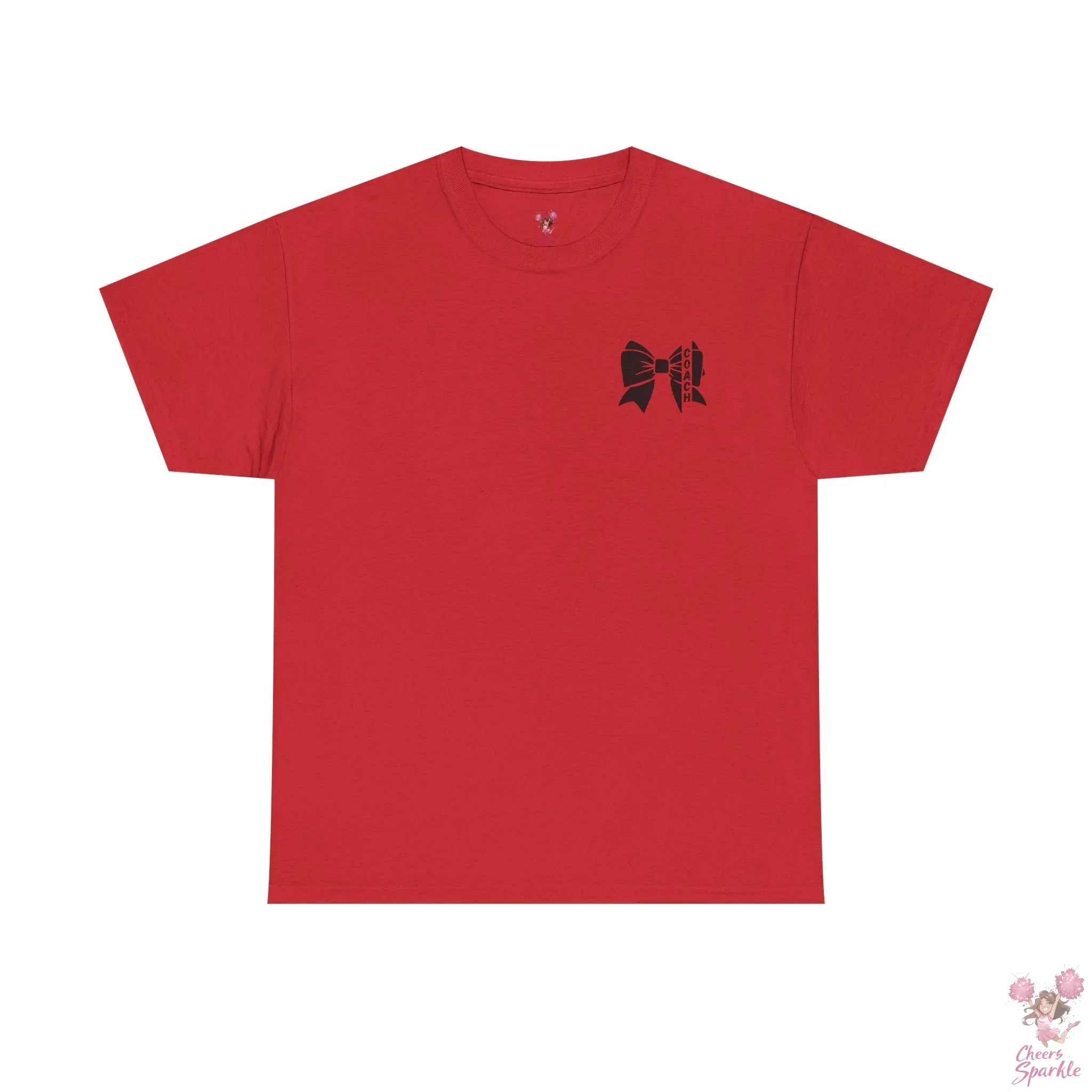 Cheer Coach T-Shirt mit Schwarzer Bow Printify