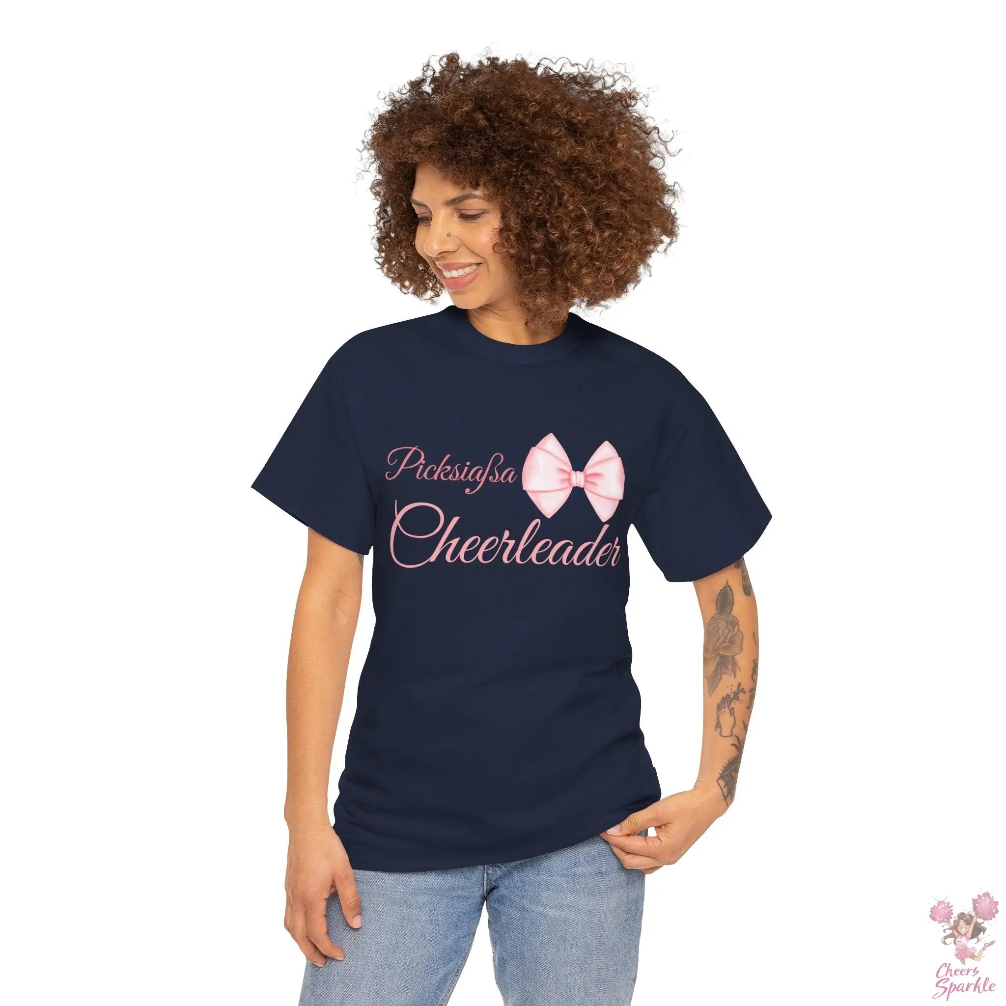 Cheerleader T-Shirt mit Schleifen-Design Printify