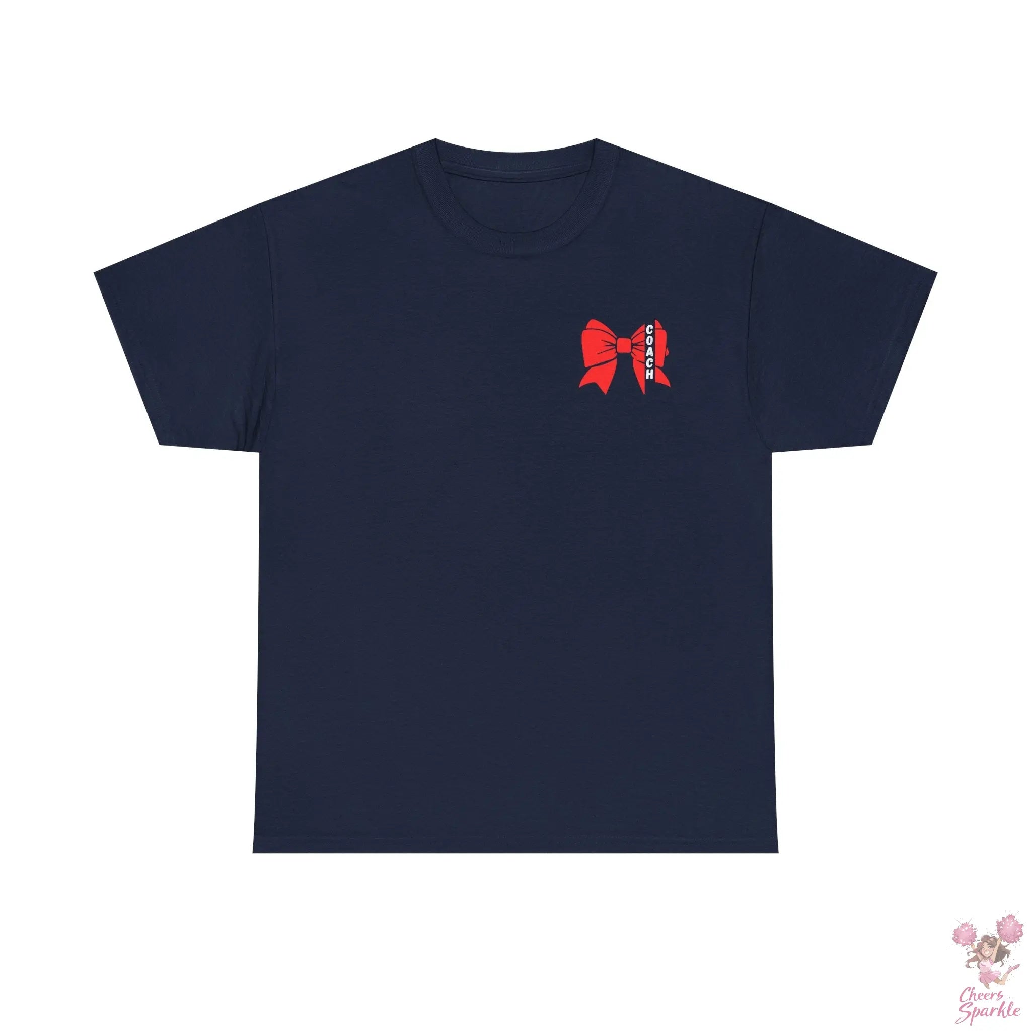 Cheer Coach T-Shirt mit roter Schleife Printify