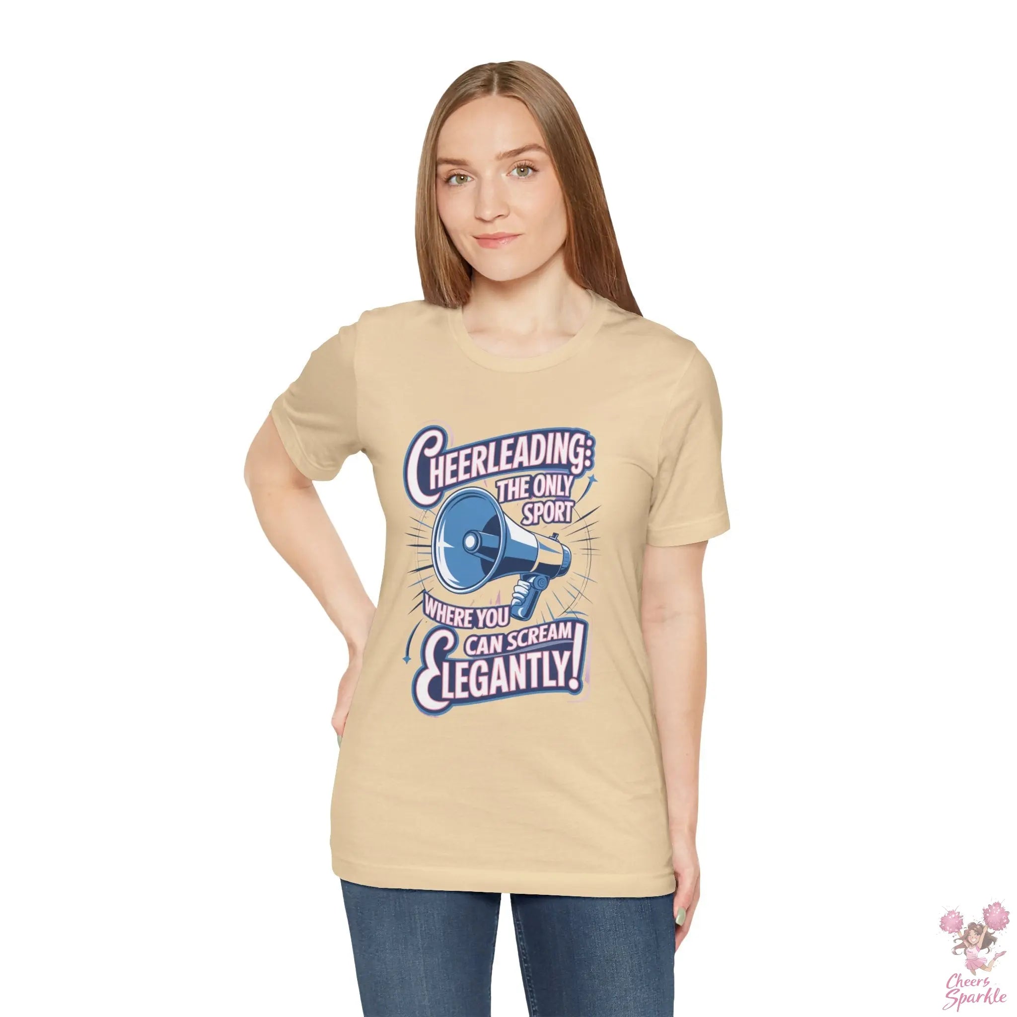 Cheerleading T-Shirt „Cheerleading: The Only Sport Where You Can Scream Elegantly!“ Cheers and Sparkle
