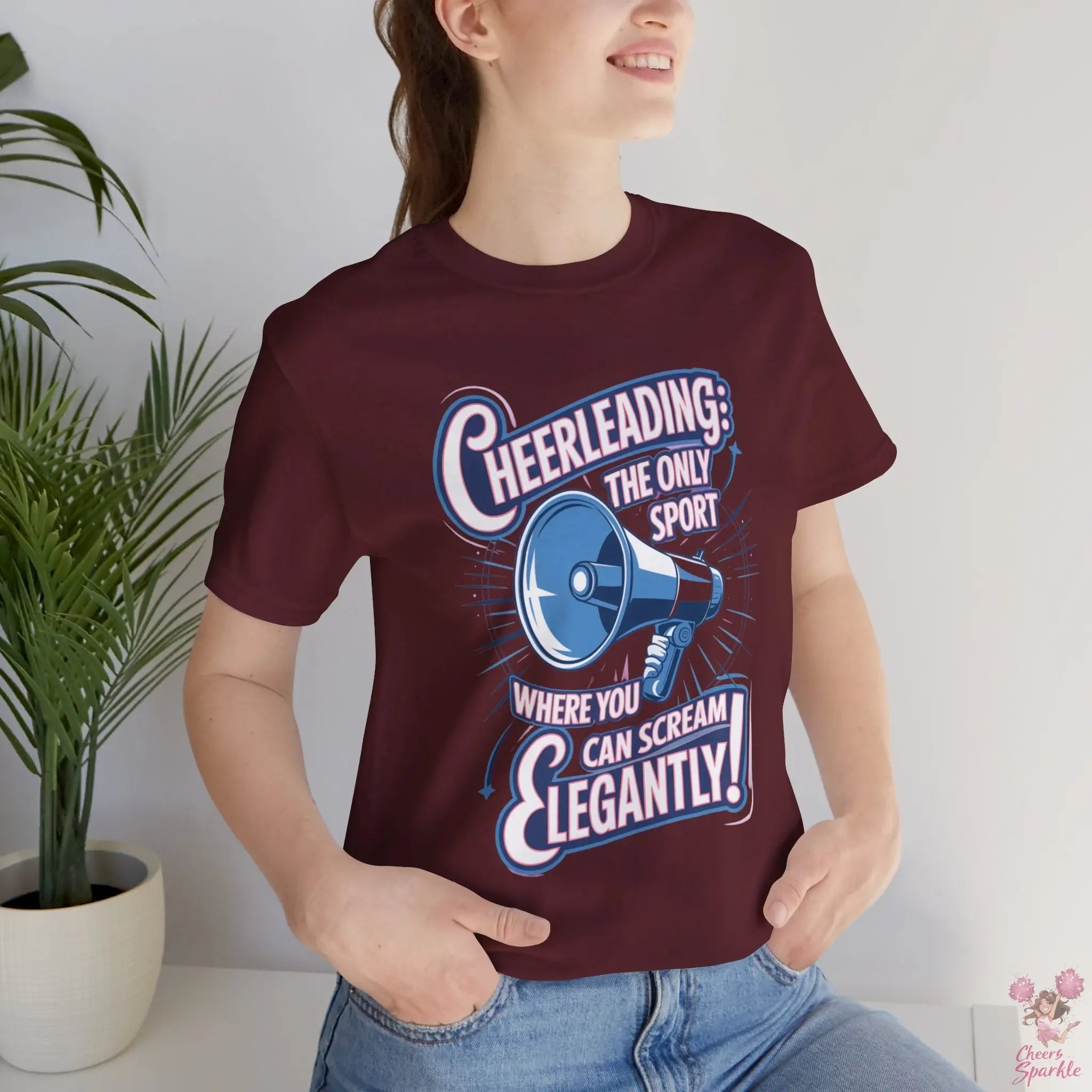 Cheerleading T-Shirt „Cheerleading: The Only Sport Where You Can Scream Elegantly!“ Cheers and Sparkle