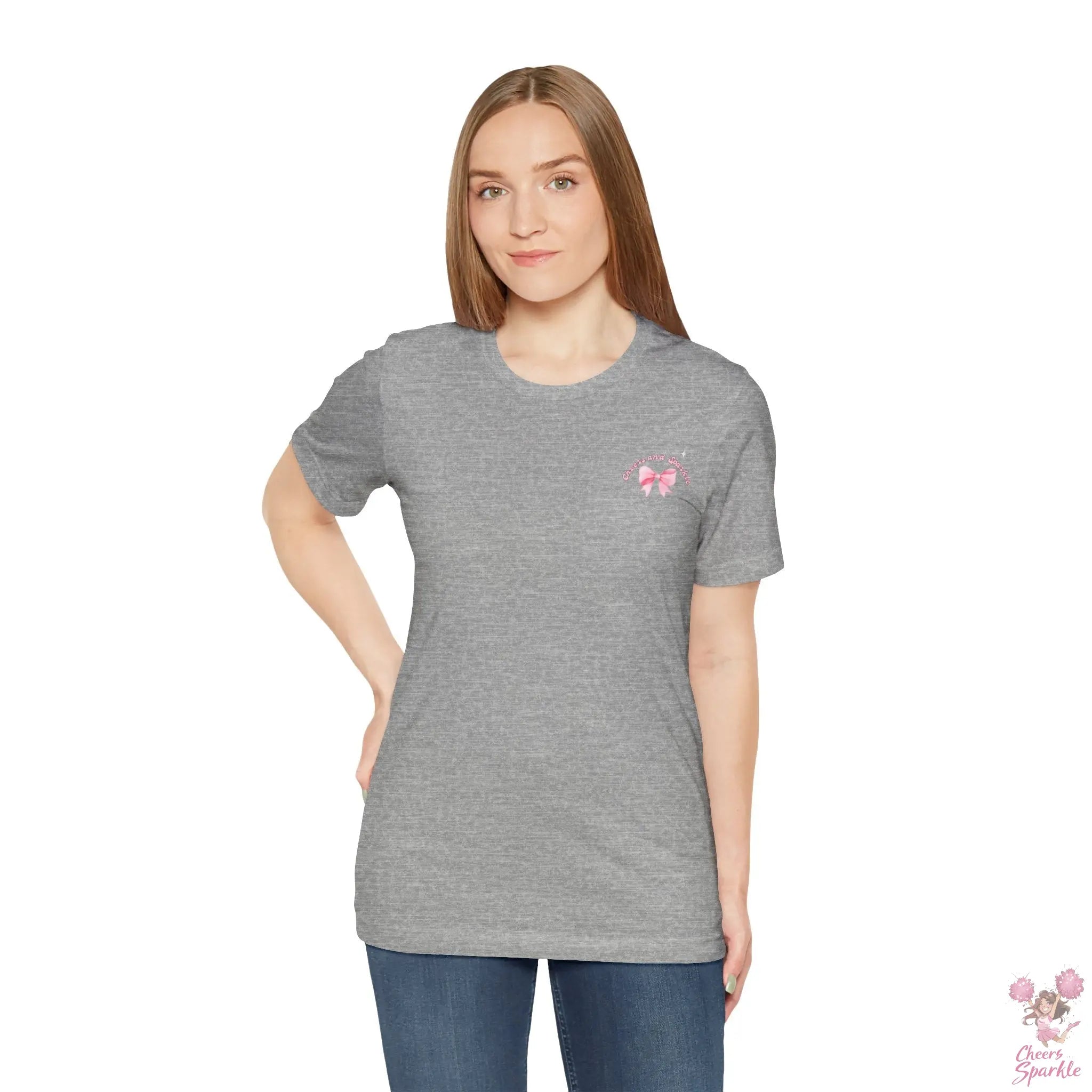 "Believe in Yourself"  mit Schleifenmotiv V-Ausschnitt T-Shirt Cheers and Sparkle