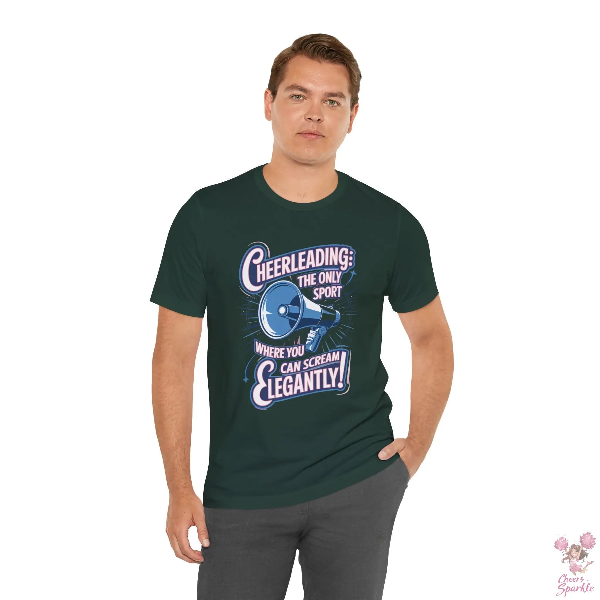 Cheerleading T-Shirt „Cheerleading: The Only Sport Where You Can Scream Elegantly!“ Cheers and Sparkle