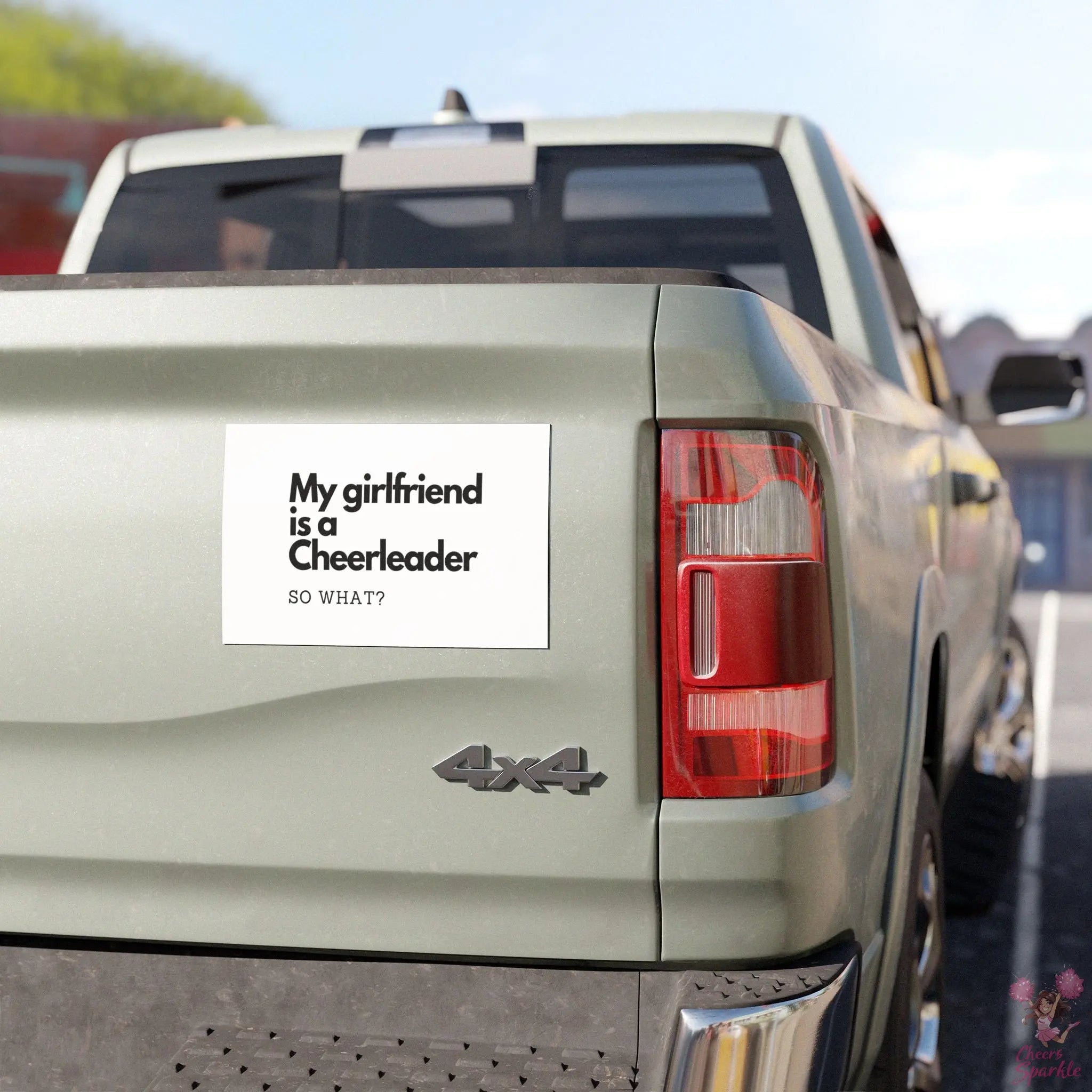 Auto Magnet „My Girlfriend is a Cheerleader, So What“ Printify