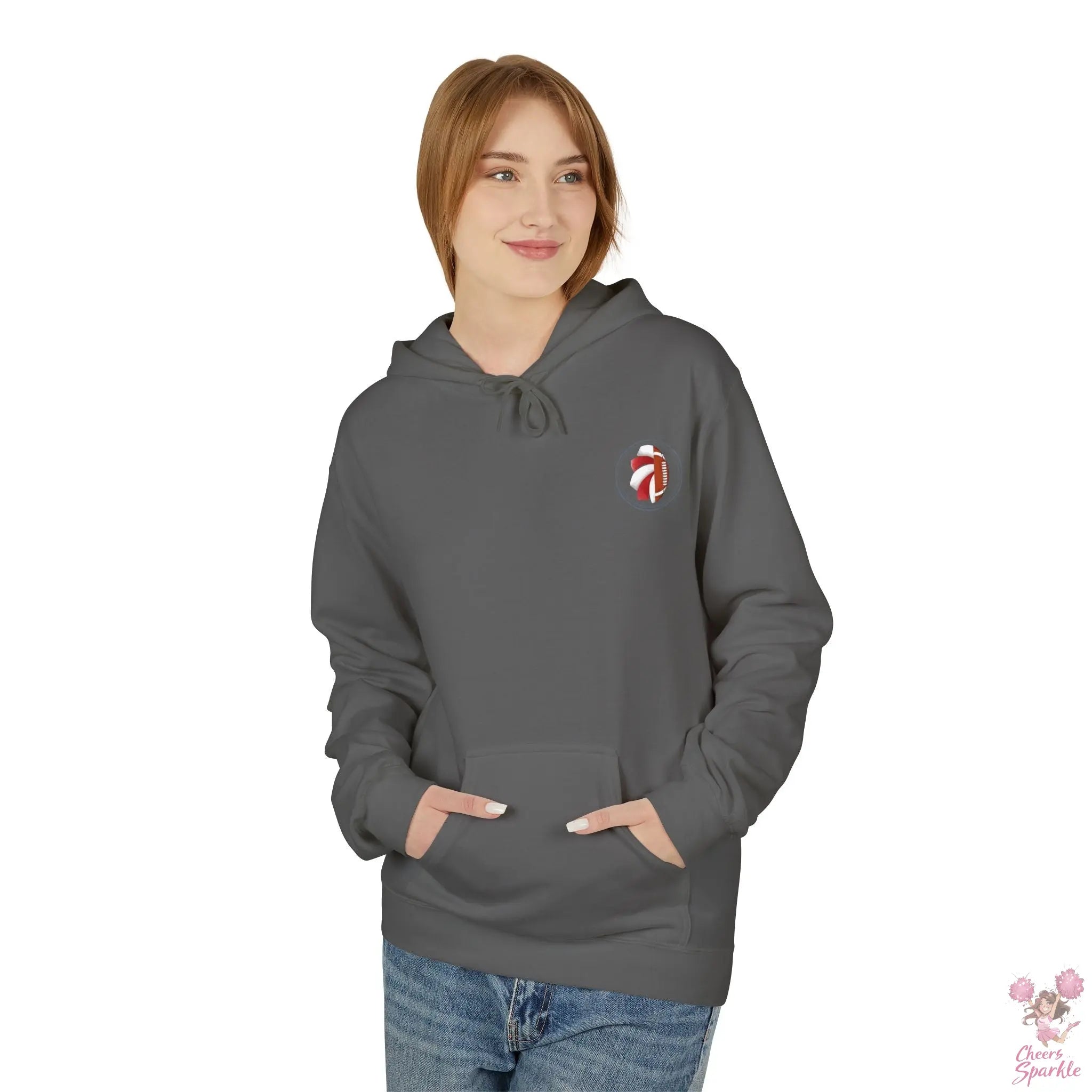He Plays - She Cheers Hoodie Printify