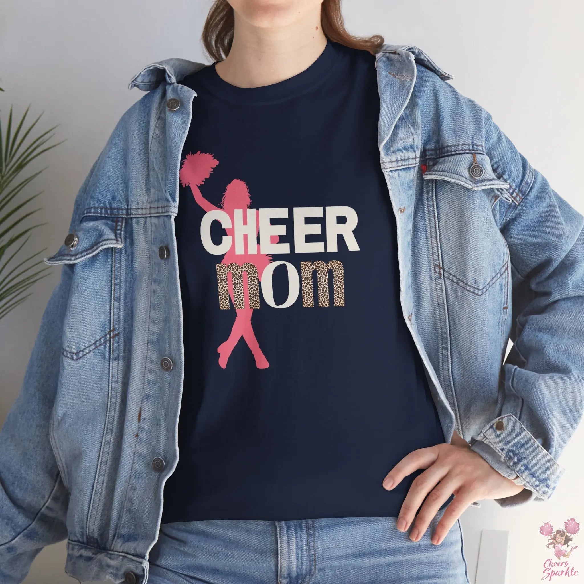 Rundhals Cheer Mom T-Shirt Printify