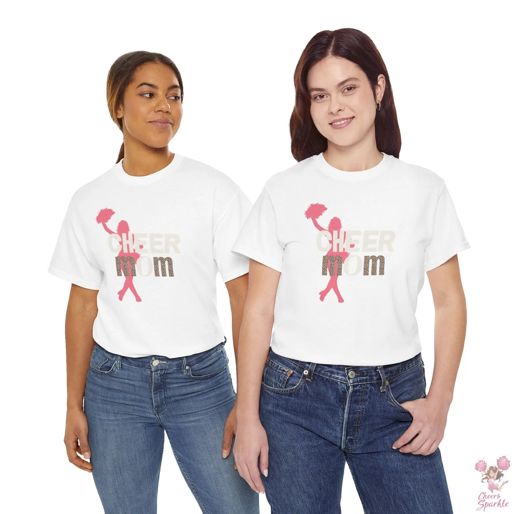 Rundhals Cheer Mom T-Shirt Printify