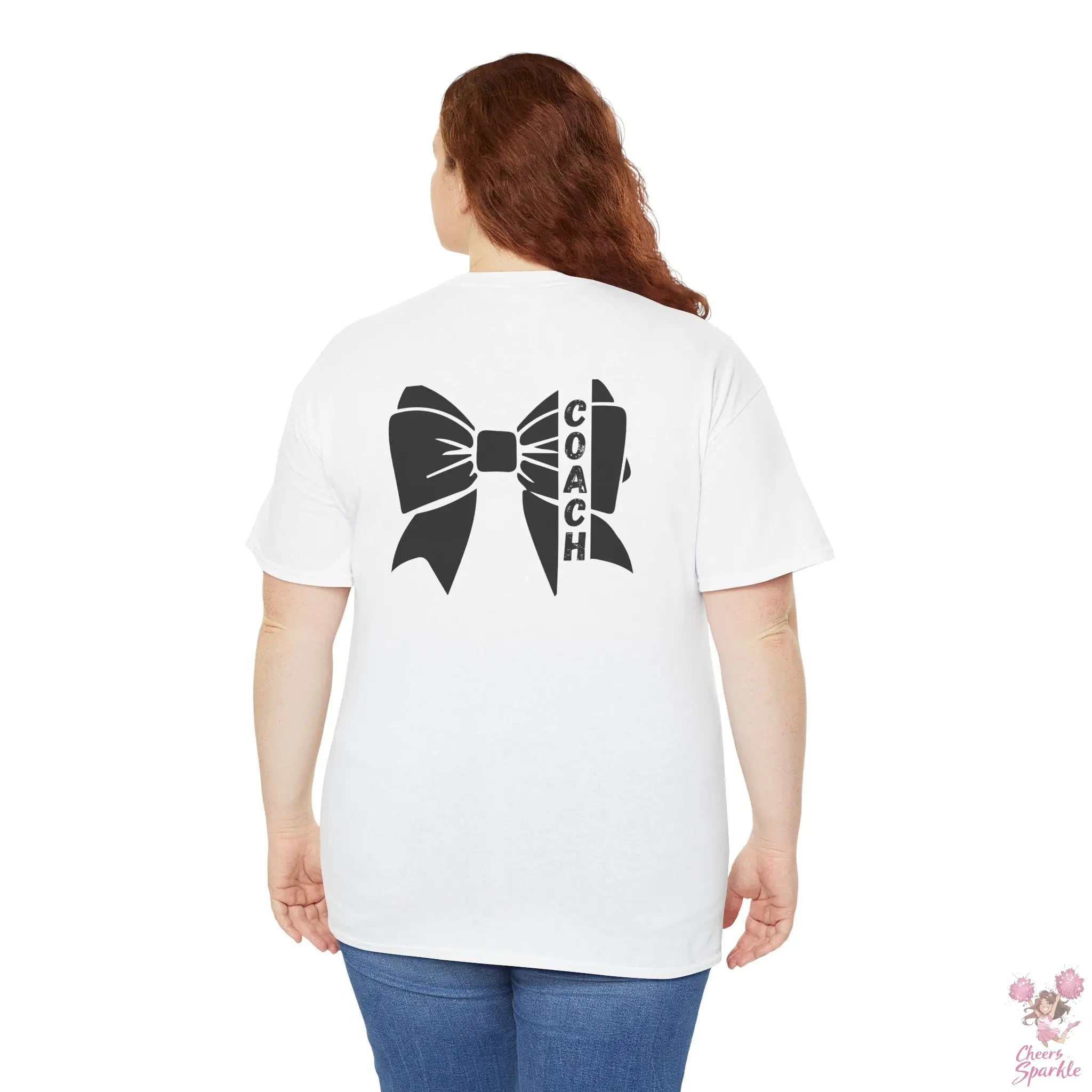 Cheer Coach T-Shirt mit Schwarzer Bow Printify