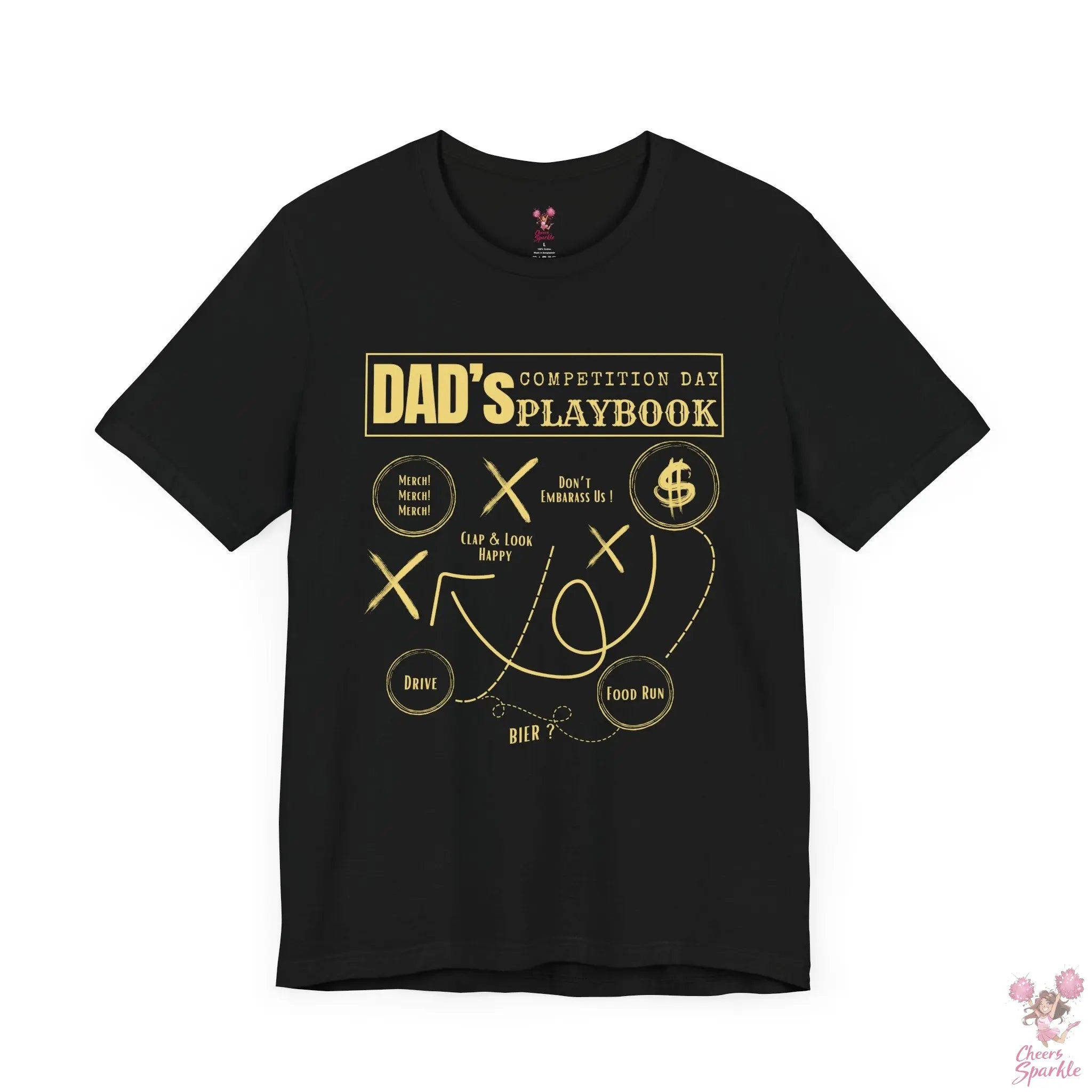 "Dad's Competition Day Playbook" Cheers and Sparkle
