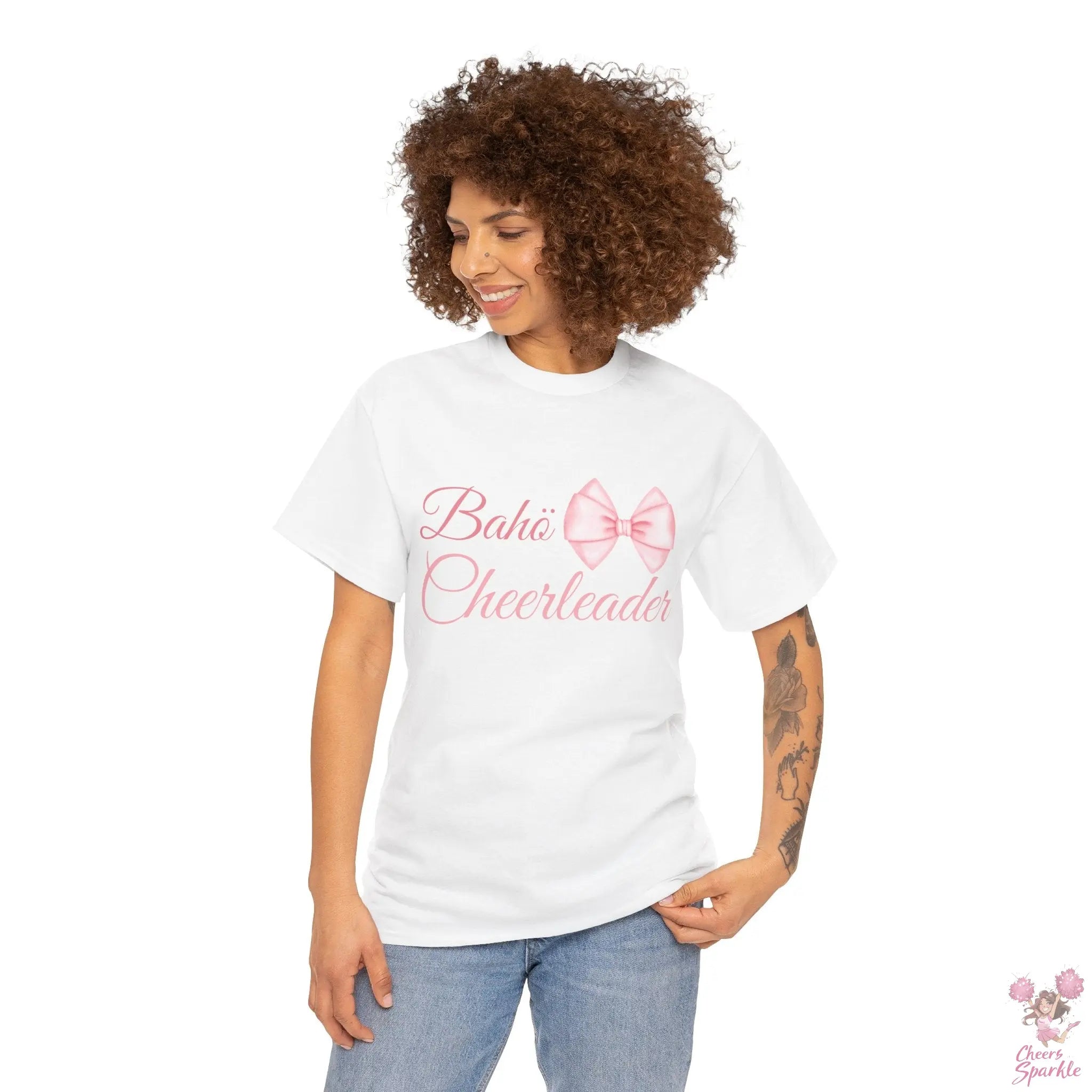 Cheerleader T-Shirt mit Schleifen-Design Printify