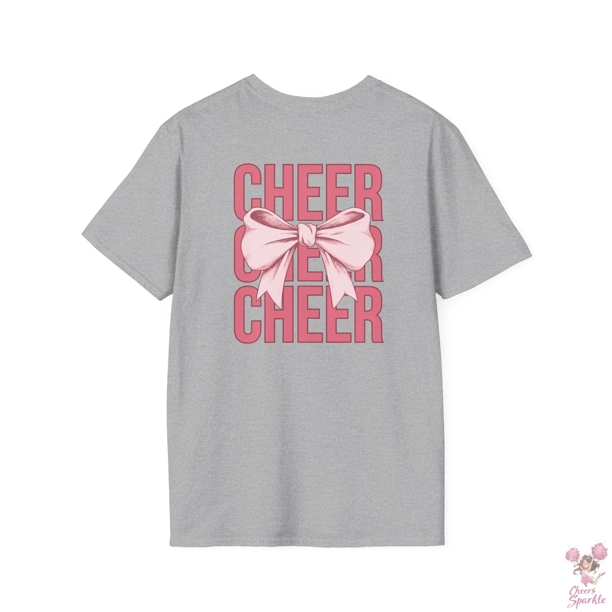 Cheerful Bow Unisex Softstyle T-Shirt Cheers and Sparkle