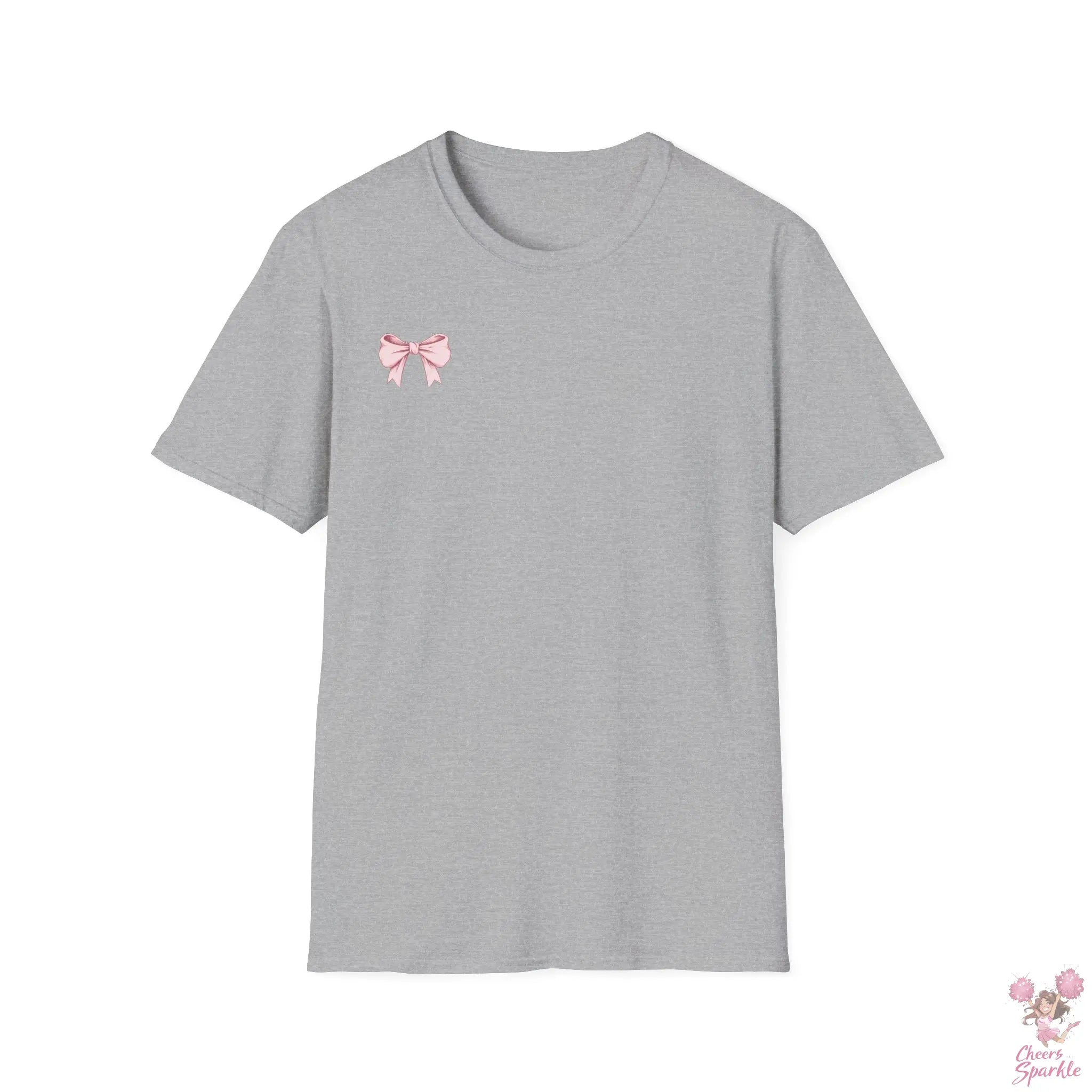 Cheerful Bow Unisex Softstyle T-Shirt Cheers and Sparkle