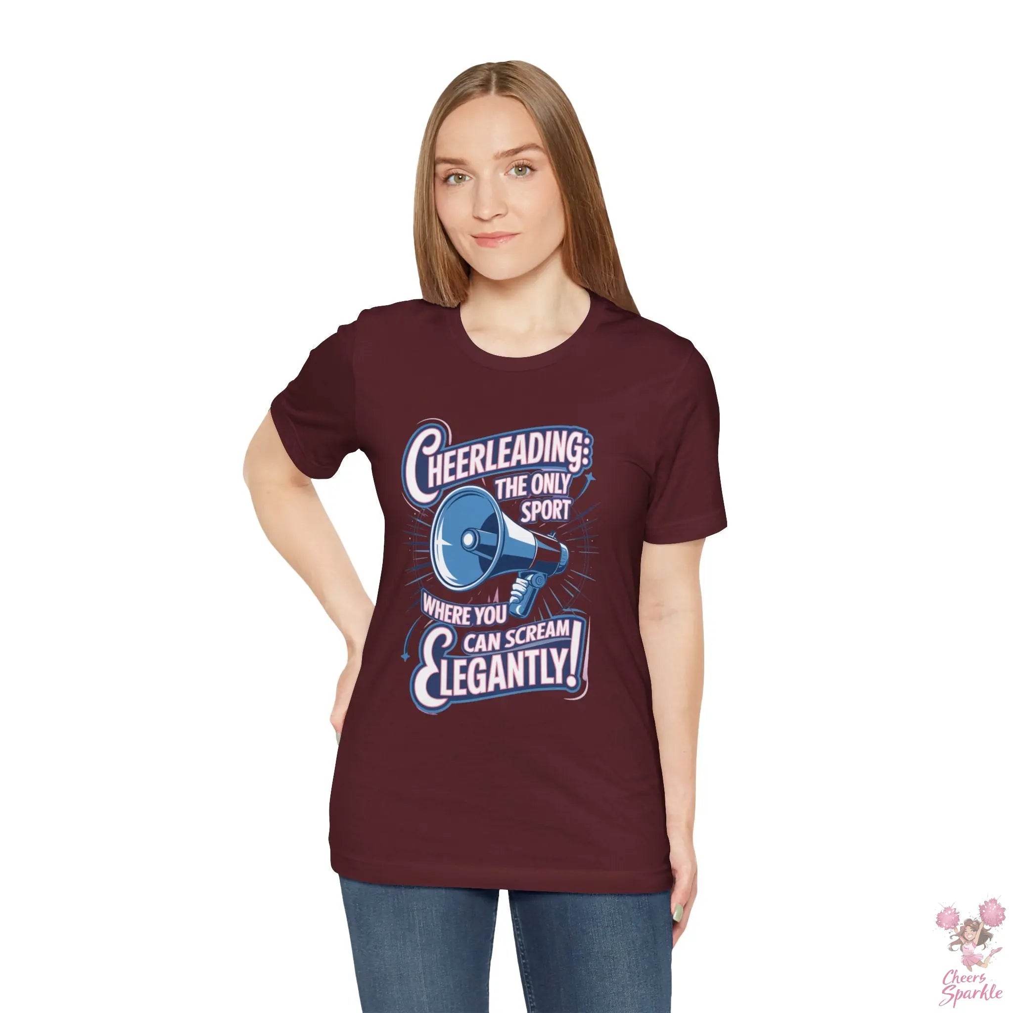 Cheerleading T-Shirt „Cheerleading: The Only Sport Where You Can Scream Elegantly!“ Cheers and Sparkle