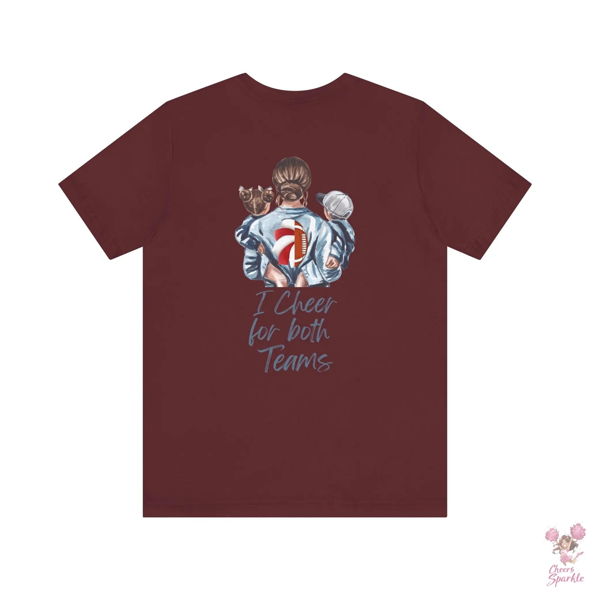 Mom T-Shirt "I Cheer for both Teams" Cheers and Sparkle