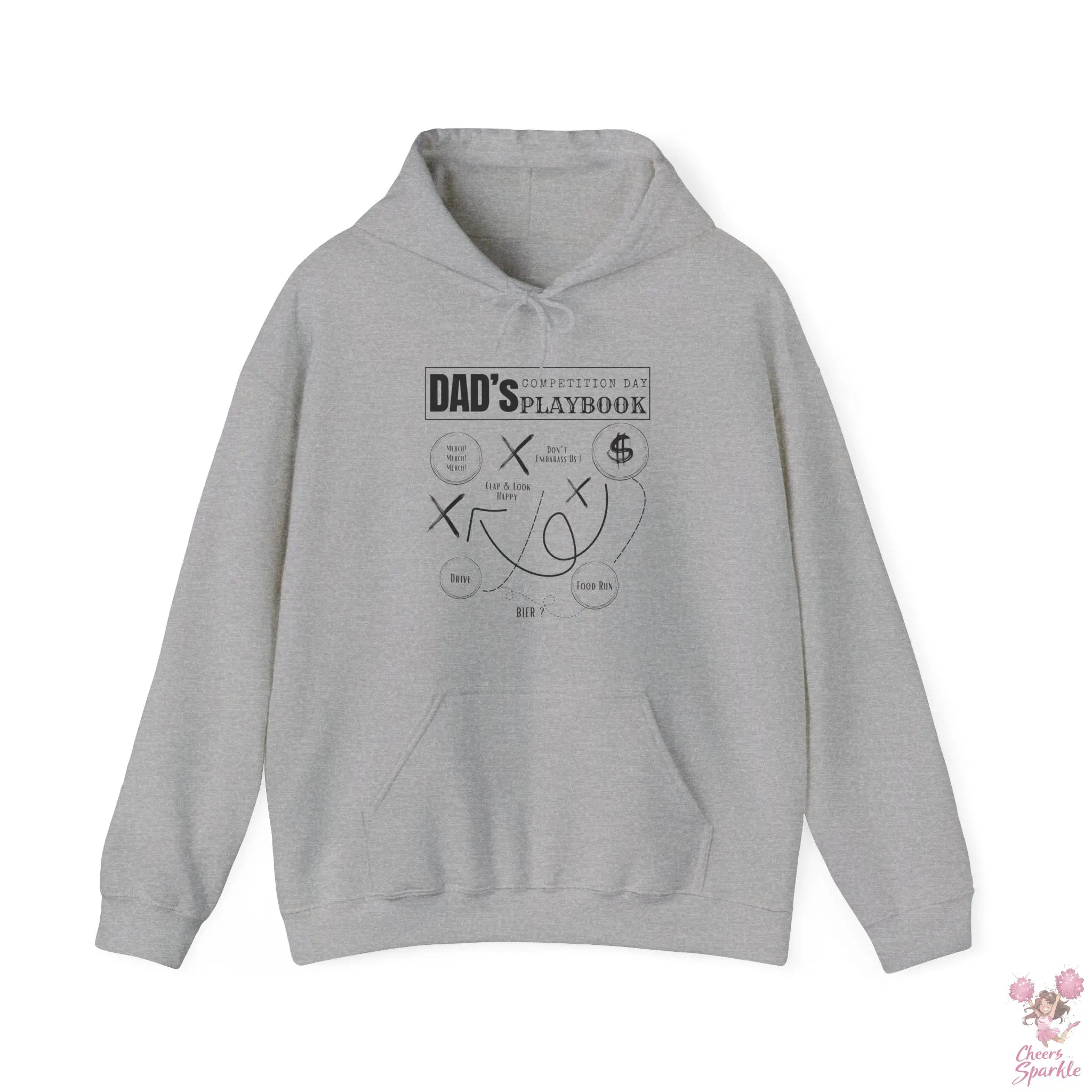 Hoodie "Dad's Competition Day Playbook" Cheers and Sparkle