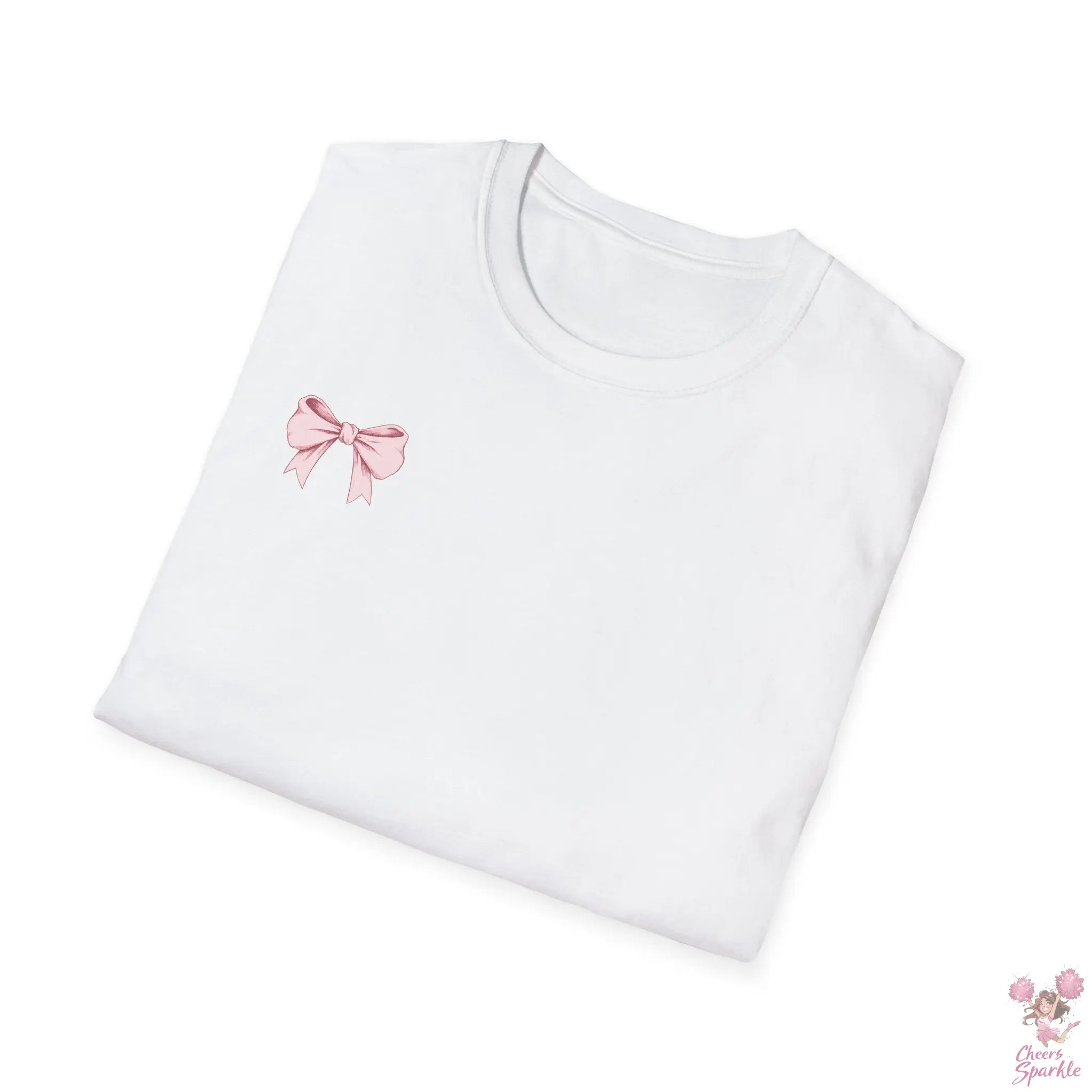 Cheerful Bow Unisex Softstyle T-Shirt Cheers and Sparkle
