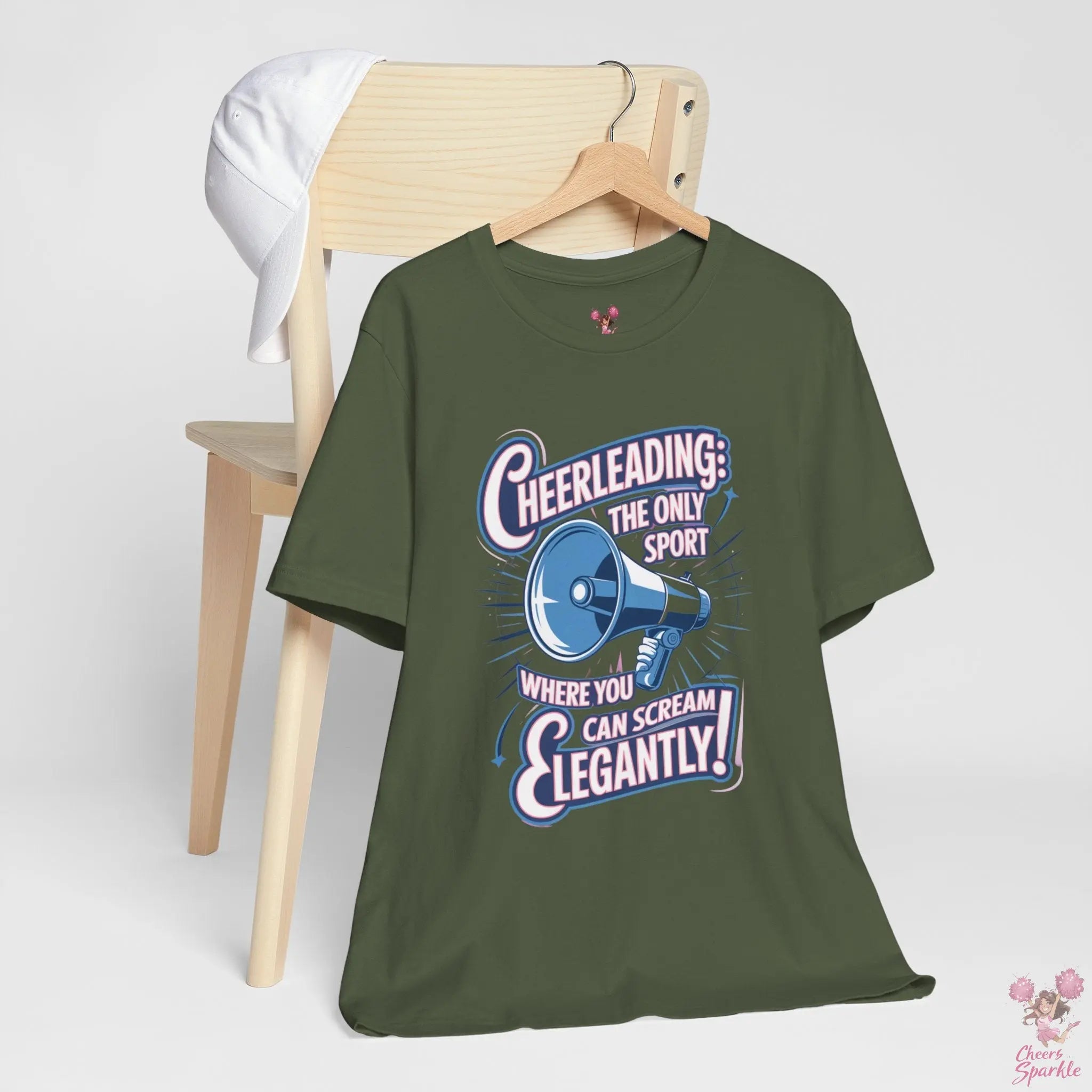 Cheerleading T-Shirt „Cheerleading: The Only Sport Where You Can Scream Elegantly!“ Cheers and Sparkle
