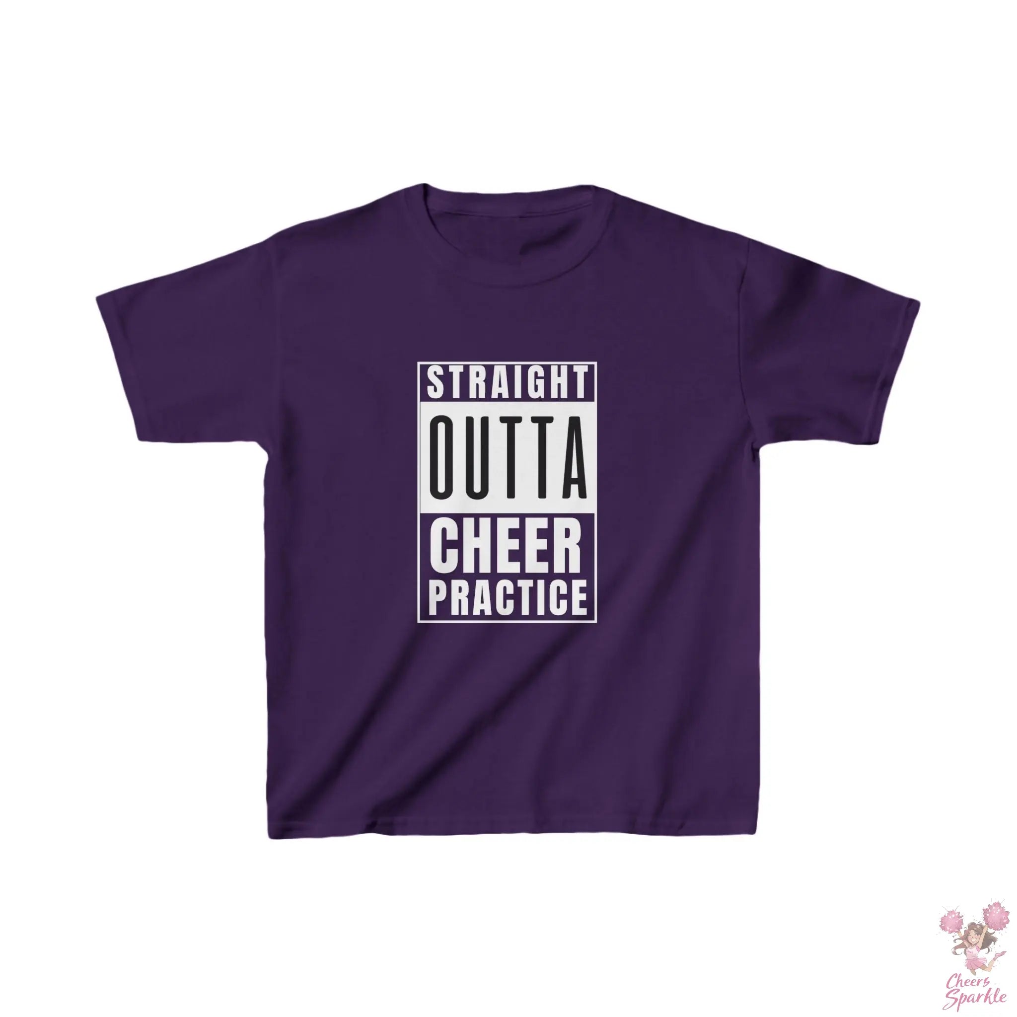 Kids Baumwoll T-Shirt "Straight Outta Cheer Practice" Cheers and Sparkle