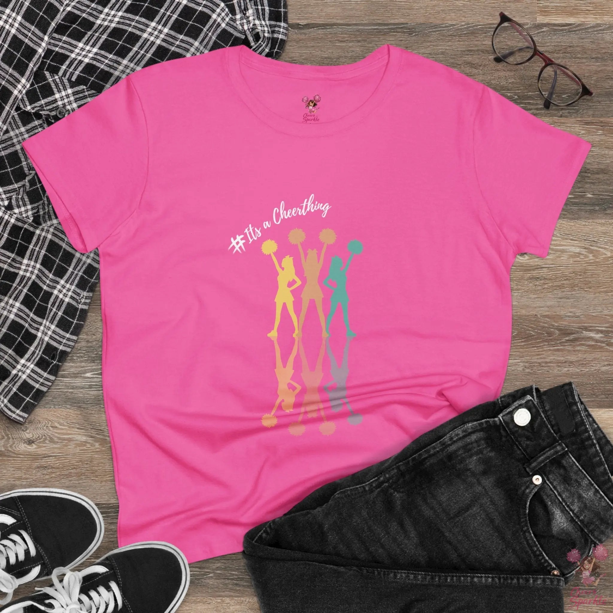 Cheerleader Silhouette T-Shirt"#Its a Cheerthing" - Cheers and Sparkle