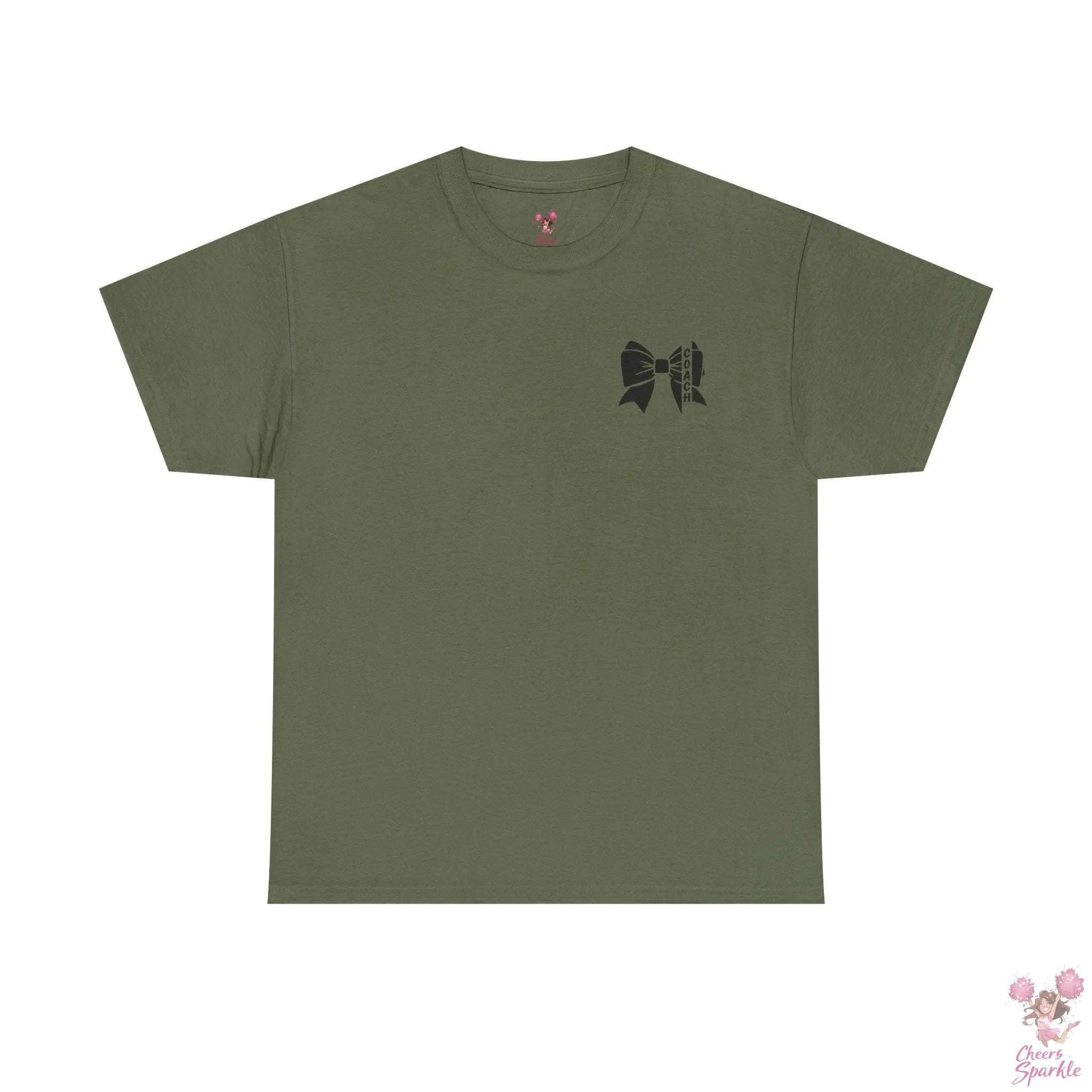 Cheer Coach T-Shirt mit Schwarzer Bow Printify
