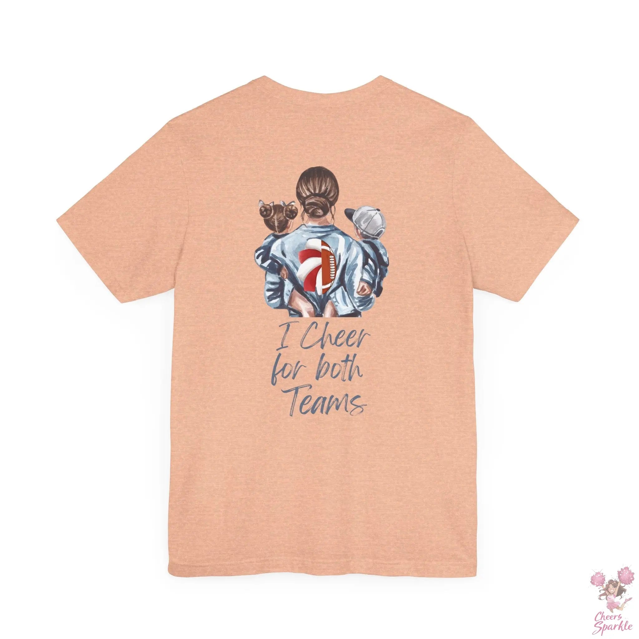 Mom T-Shirt "I Cheer for both Teams" Cheers and Sparkle