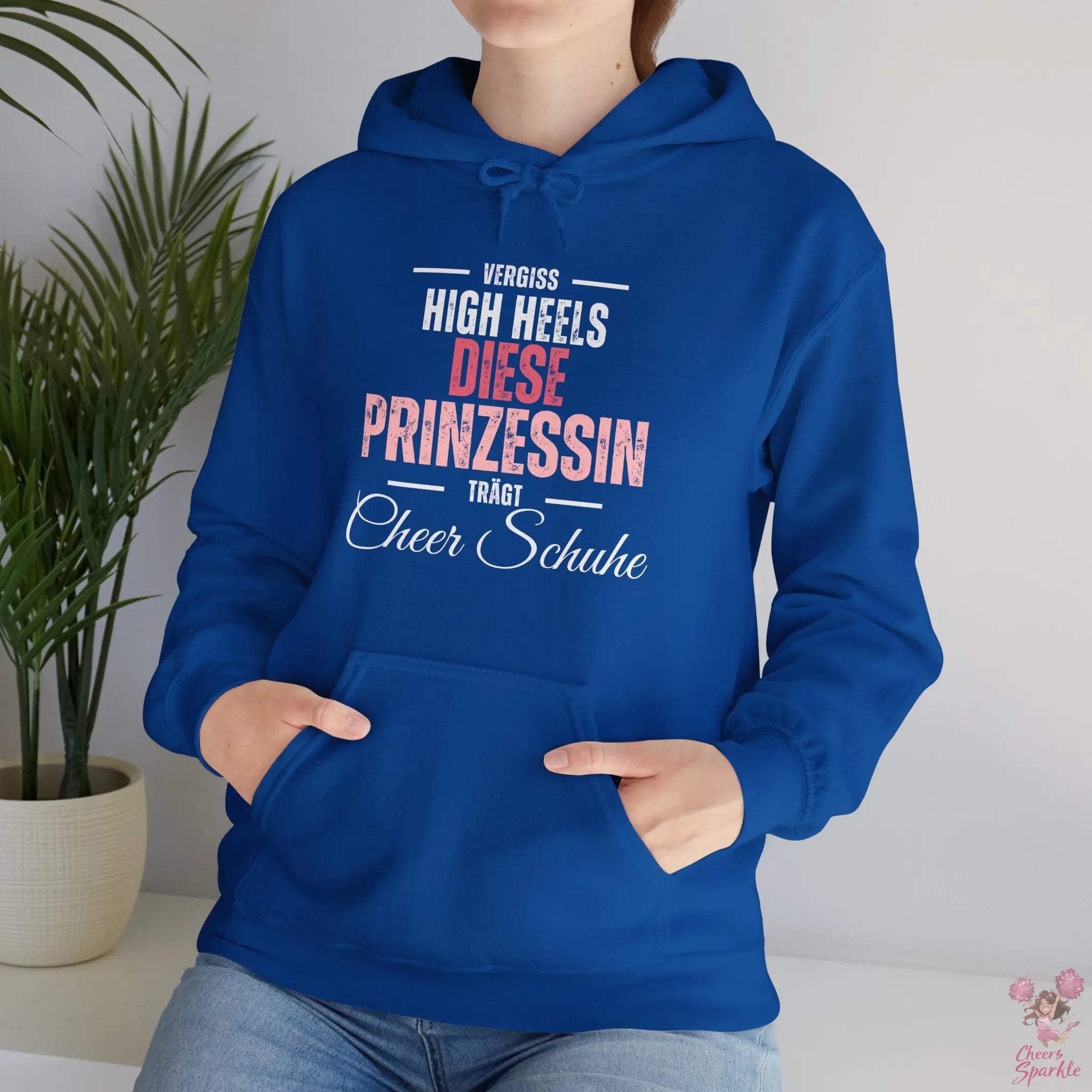 Hoodie „Vergiss Highheels, diese Prinzessin trägt Cheer Schuhe“ Printify
