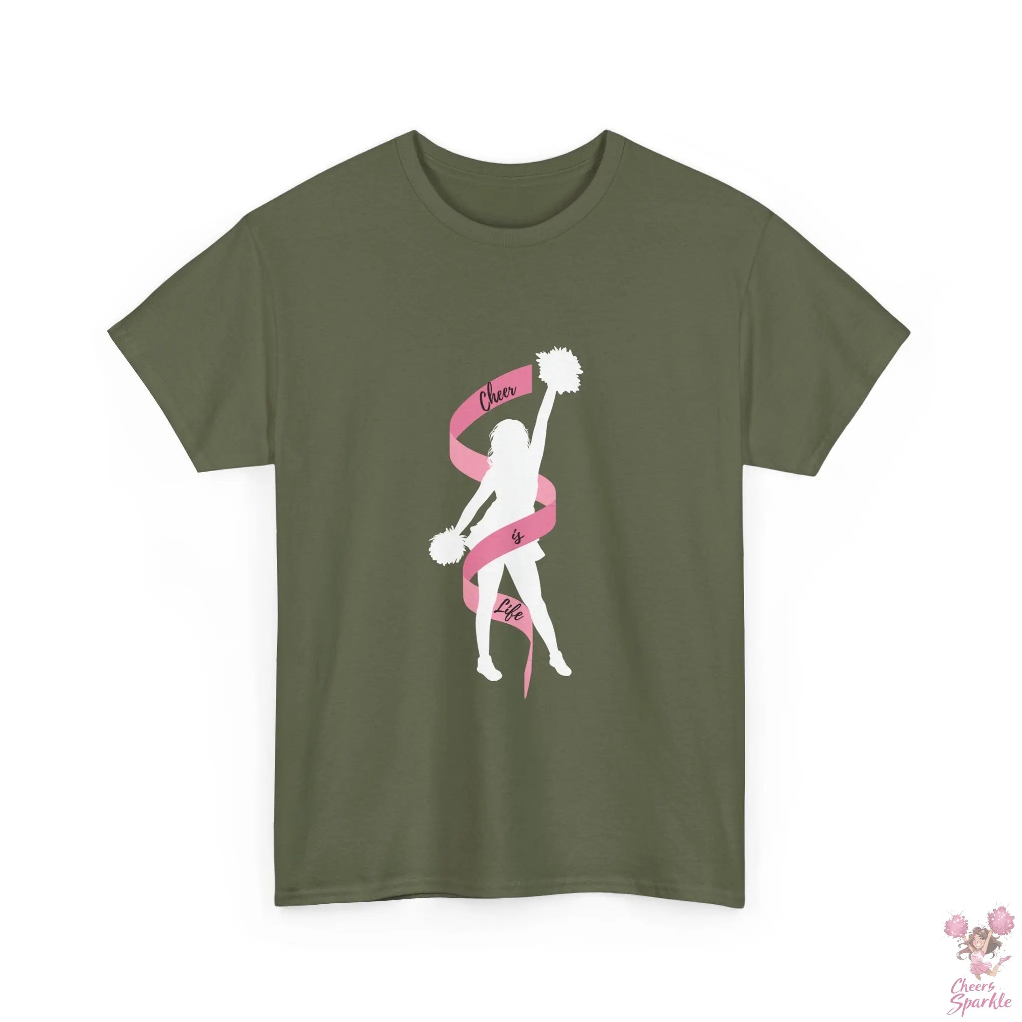 Heavy Cotton T-Shirt „Cheer is Life“ Cheers and Sparkle