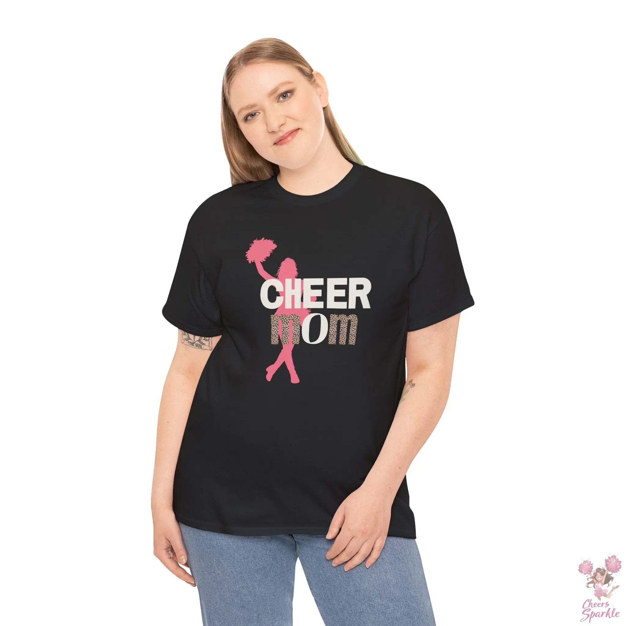 Rundhals Cheer Mom T-Shirt Printify