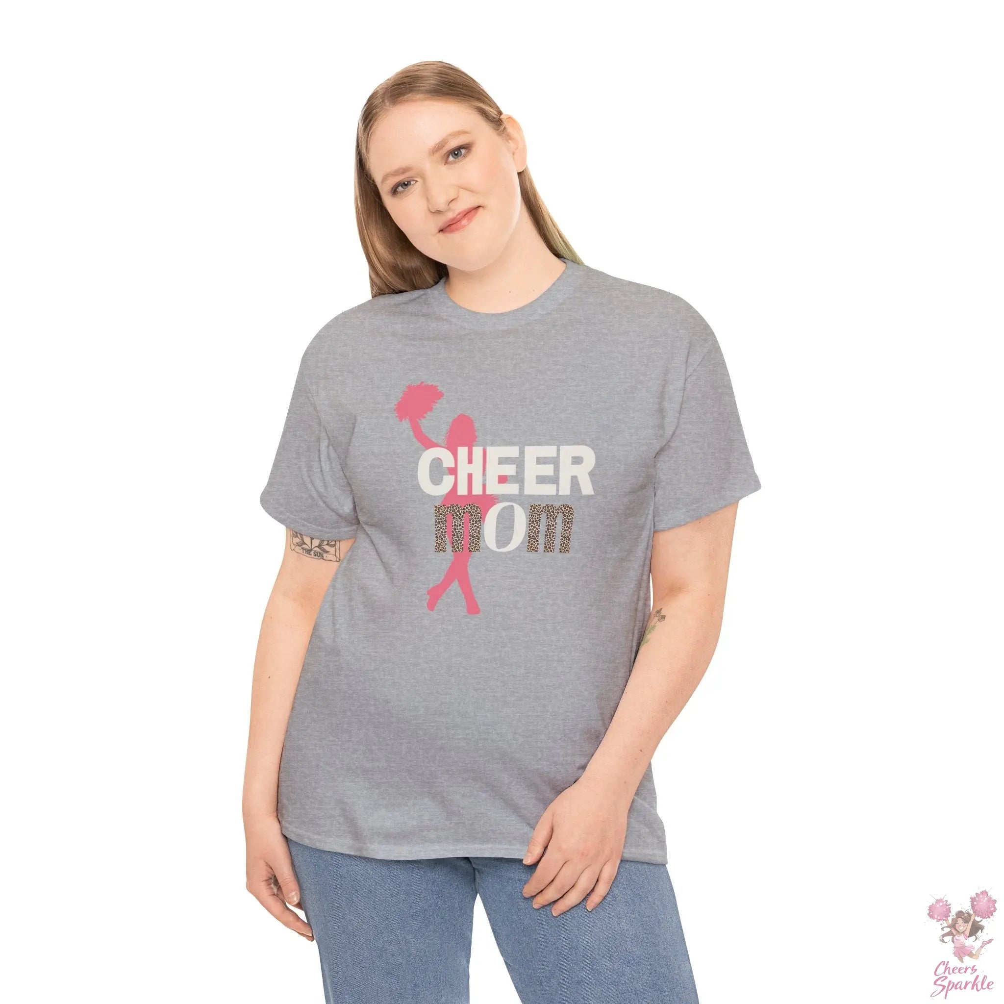 Rundhals Cheer Mom T-Shirt Printify