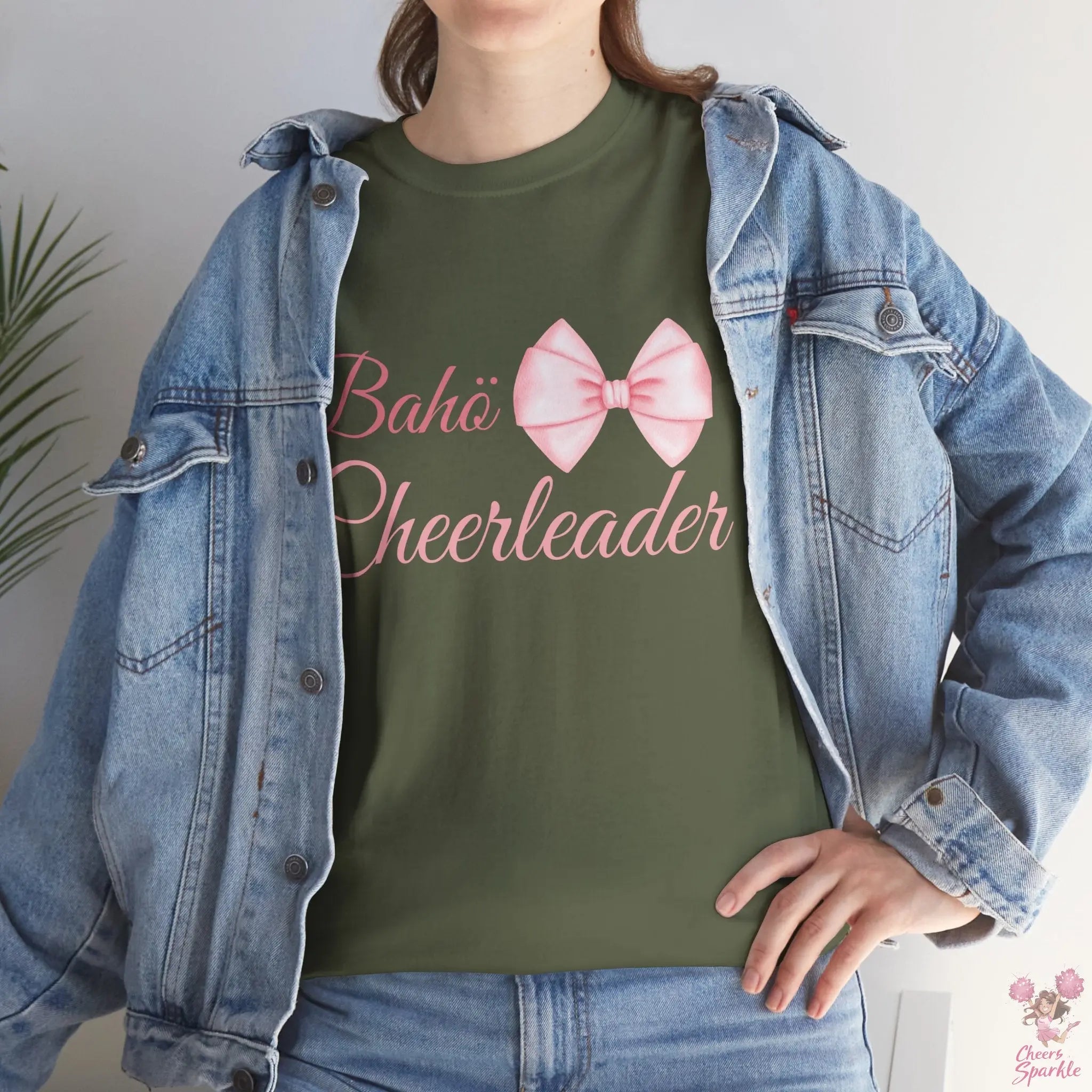 Cheerleader T-Shirt mit Schleifen-Design Printify