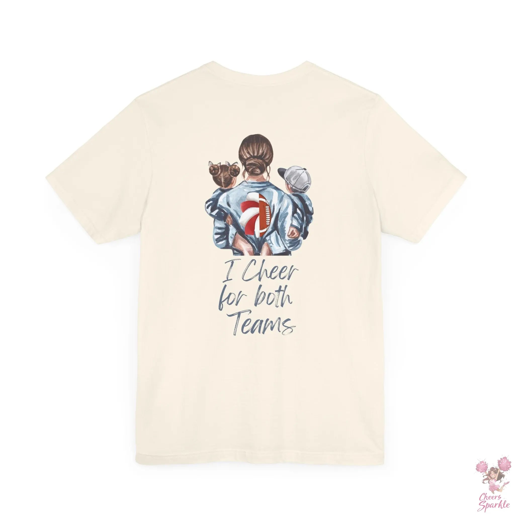 Mom T-Shirt "I Cheer for both Teams" Cheers and Sparkle