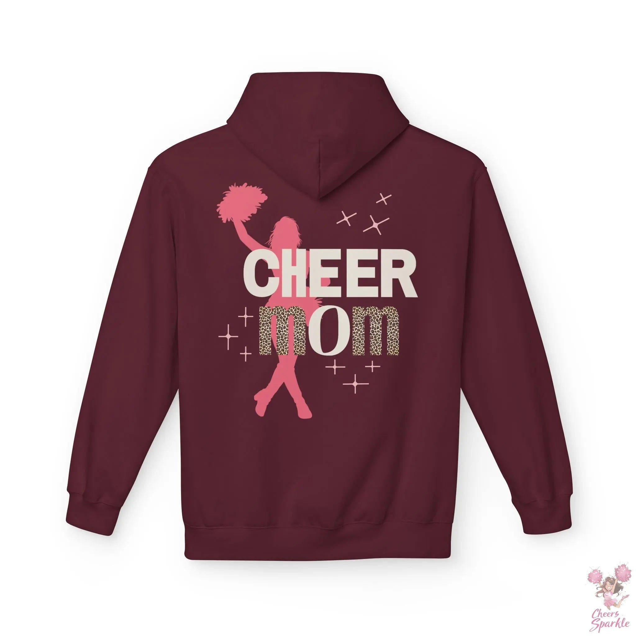 Cheer Mom Hoodie - Leo Print Cheers and Sparkle