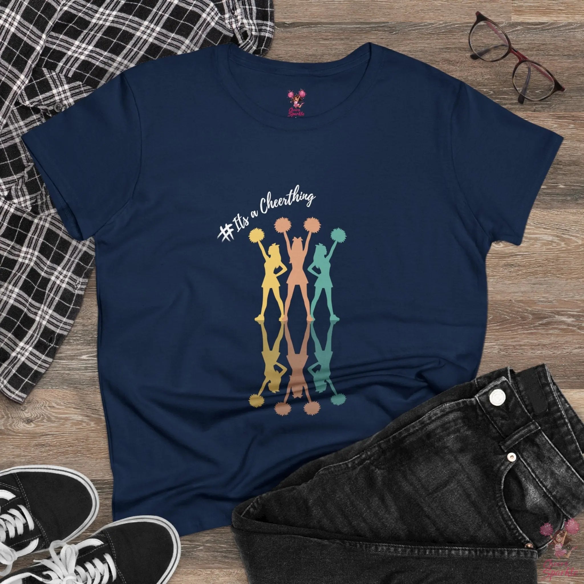 Cheerleader Silhouette T-Shirt"#Its a Cheerthing" - Cheers and Sparkle