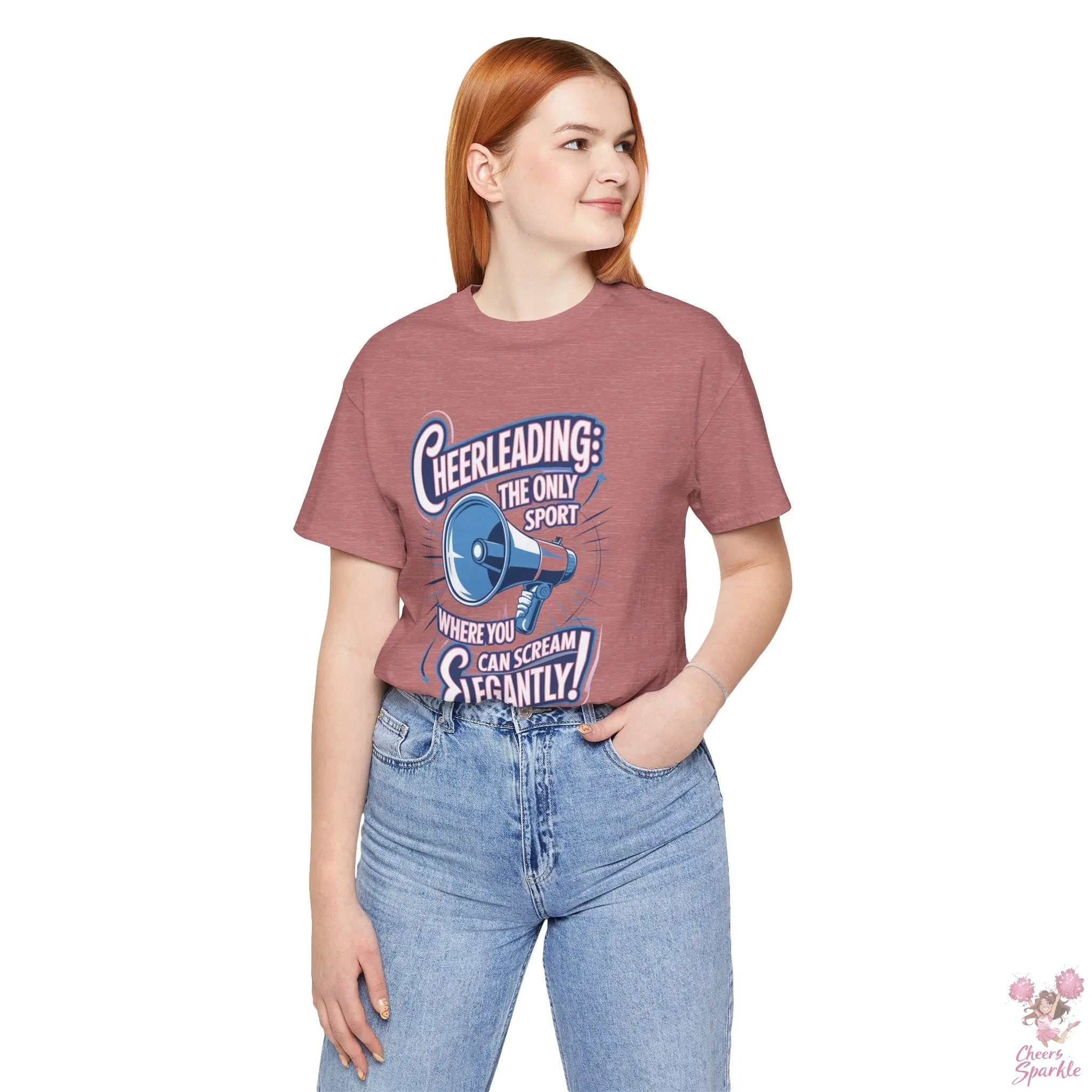 Cheerleading T-Shirt „Cheerleading: The Only Sport Where You Can Scream Elegantly!“ Cheers and Sparkle