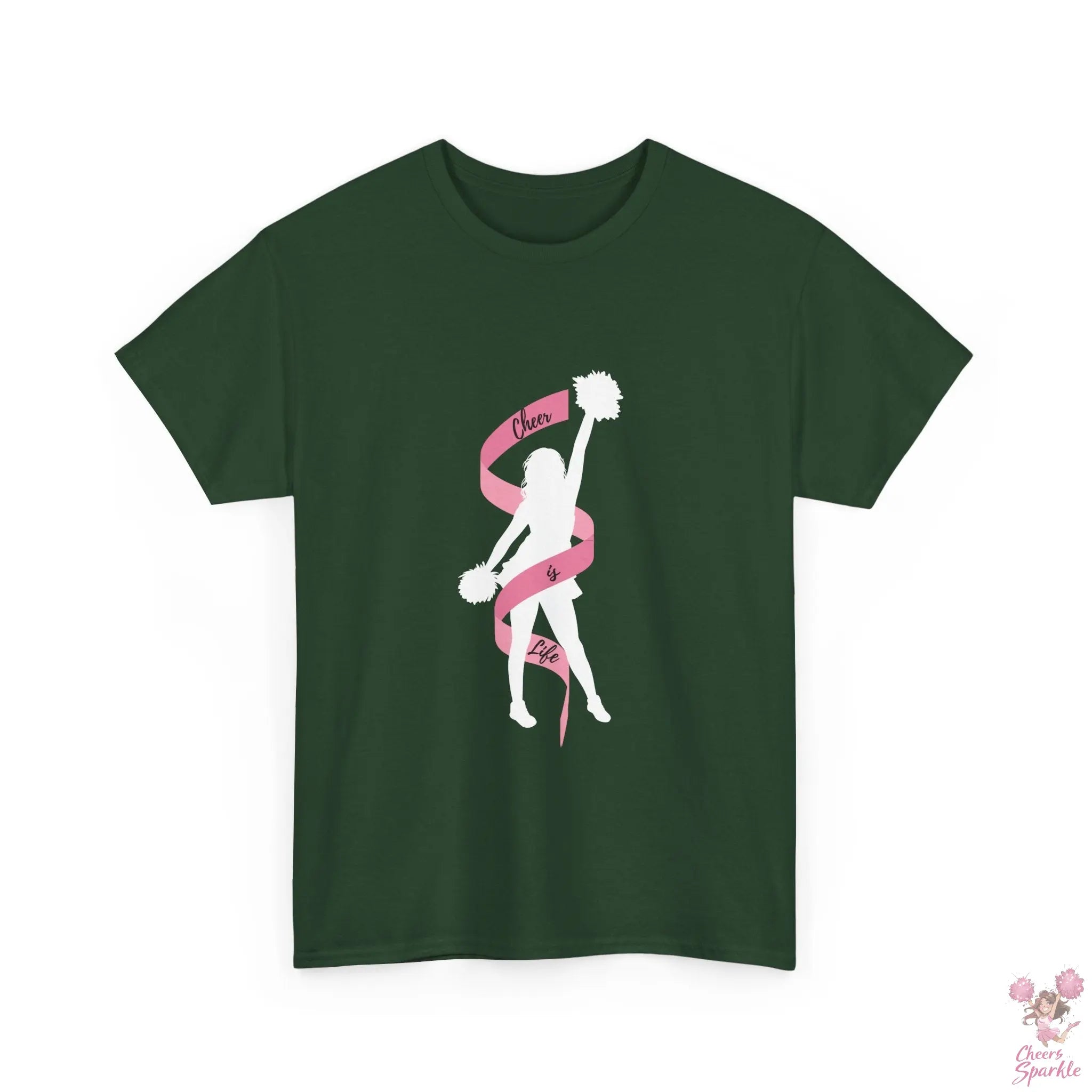 Heavy Cotton T-Shirt „Cheer is Life“ Cheers and Sparkle