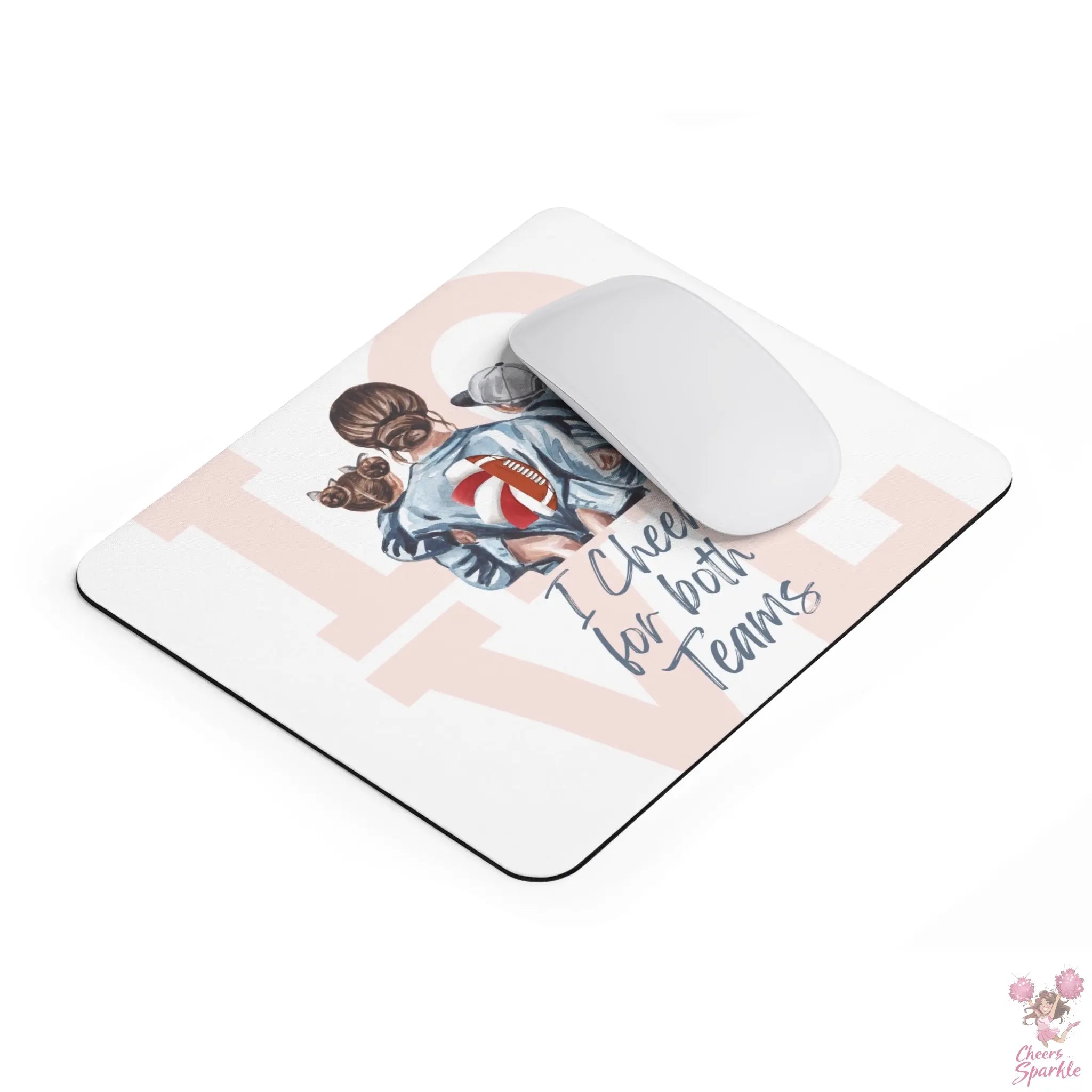 Mouse Pad  " I Cheer for both Teams" Printify