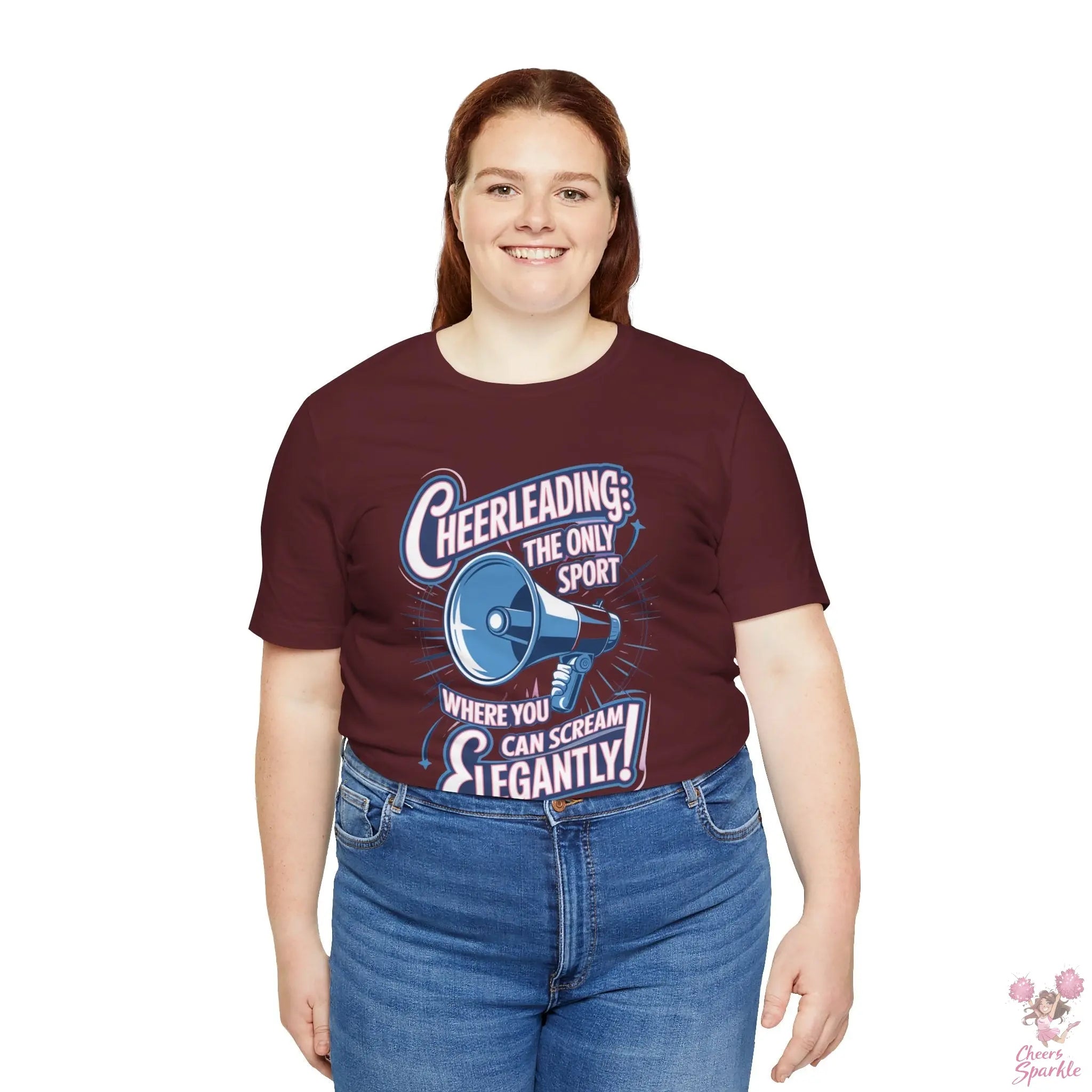 Cheerleading T-Shirt „Cheerleading: The Only Sport Where You Can Scream Elegantly!“ Cheers and Sparkle