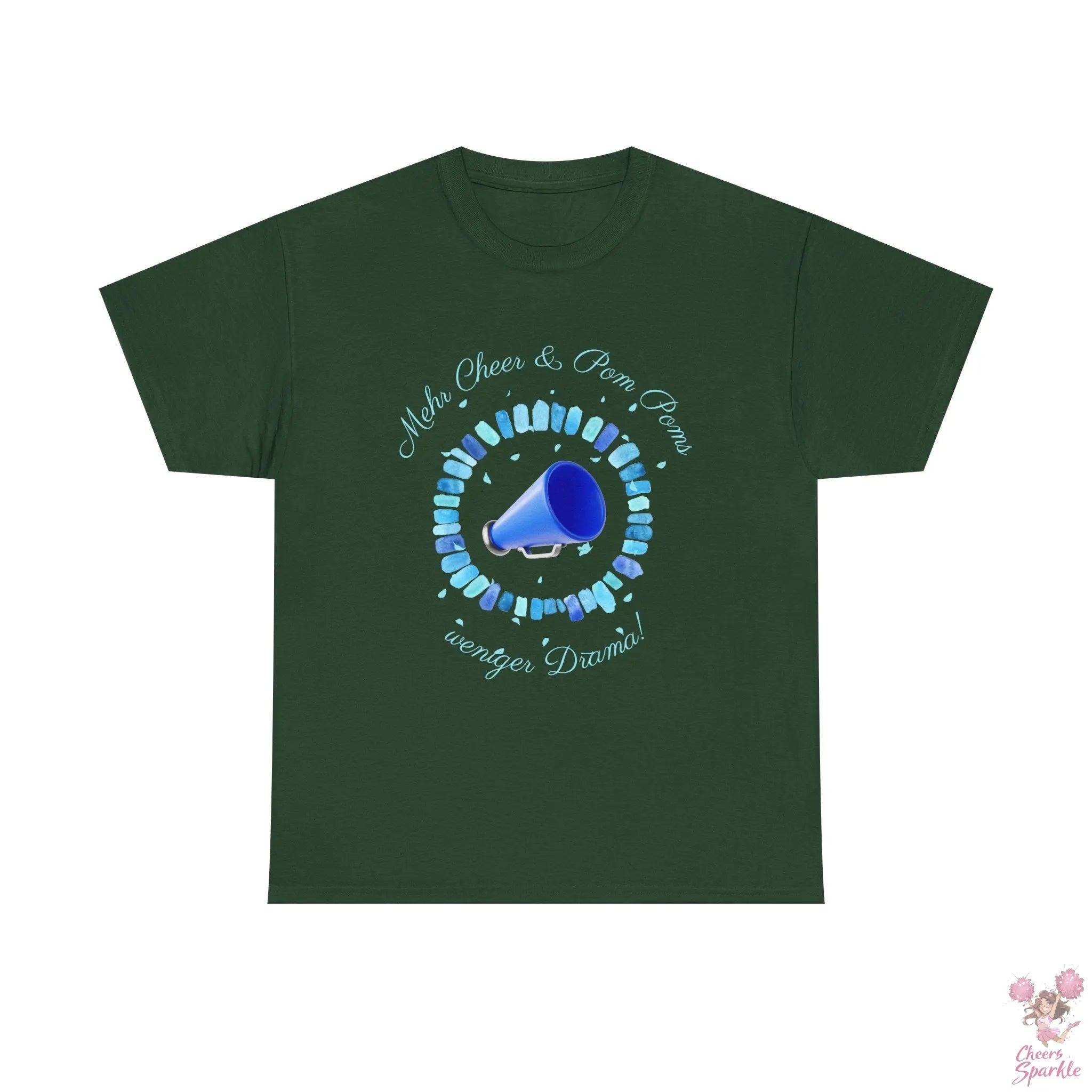 T-Shirt „Mehr Cheers & Pom-Poms, weniger Drama!“ Printify