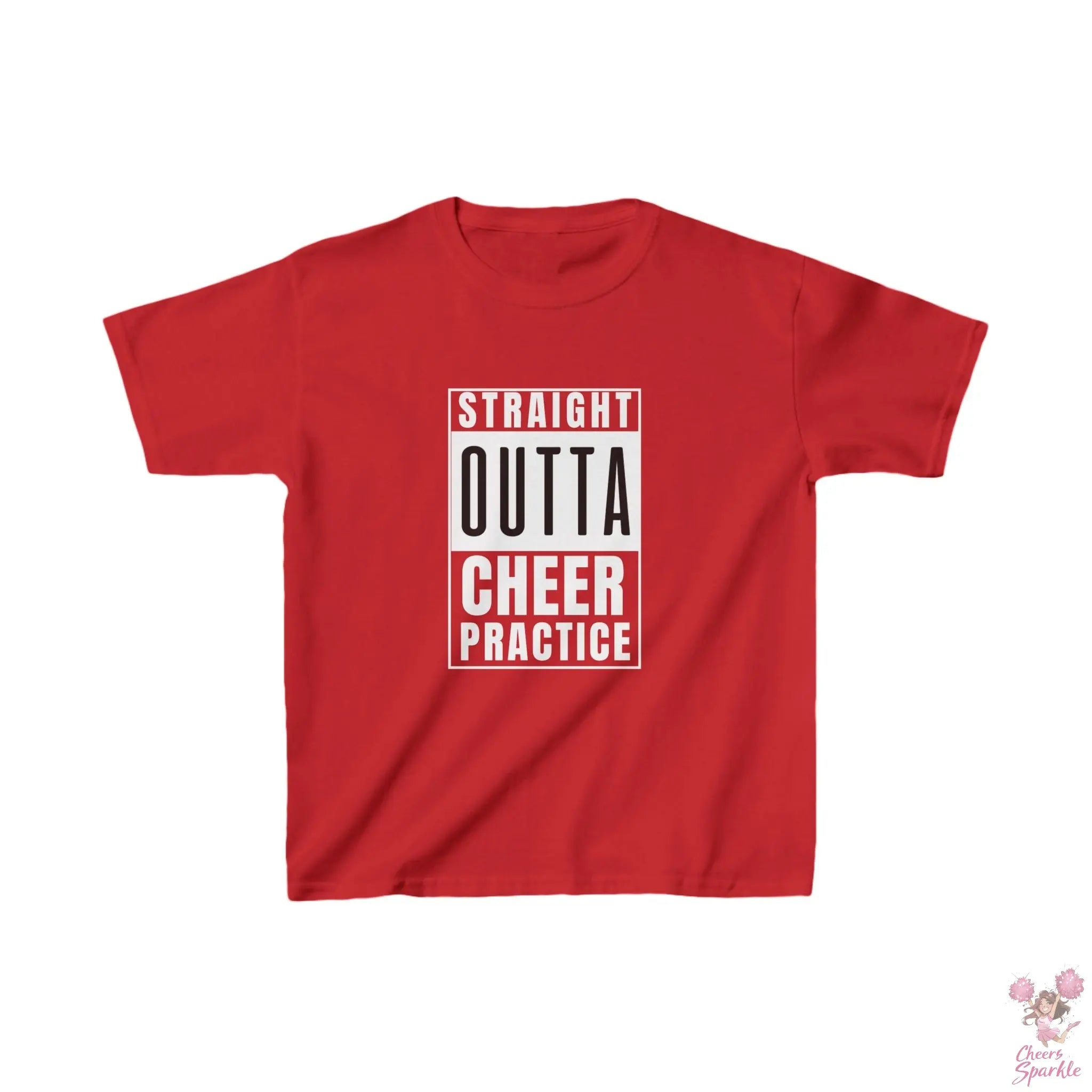 Kids Baumwoll T-Shirt "Straight Outta Cheer Practice" Cheers and Sparkle