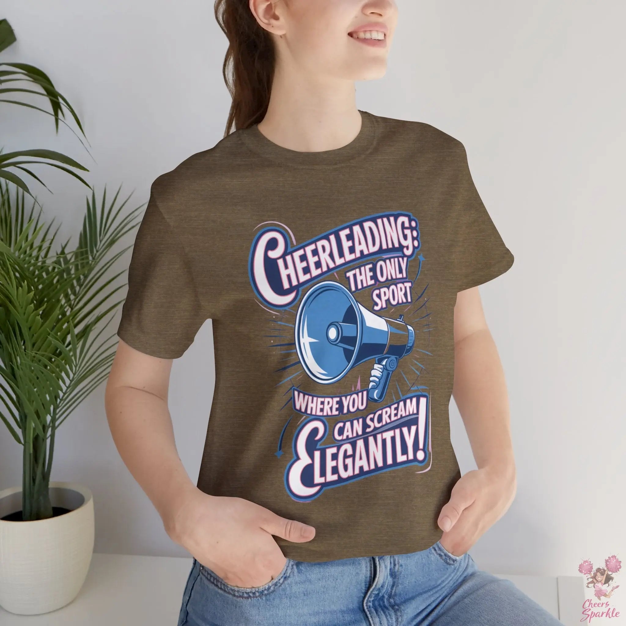 Cheerleading T-Shirt „Cheerleading: The Only Sport Where You Can Scream Elegantly!“ Cheers and Sparkle