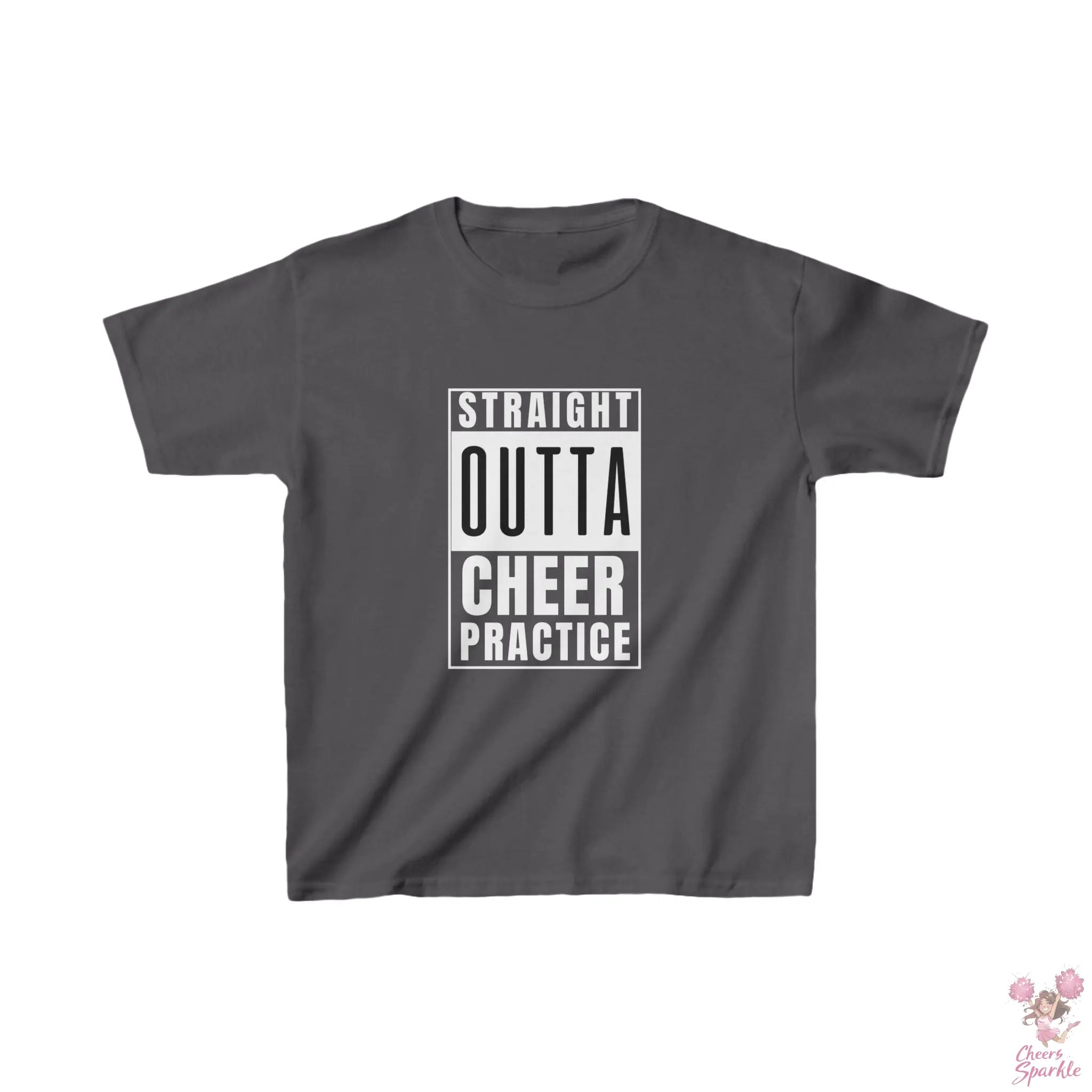 Kids Baumwoll T-Shirt "Straight Outta Cheer Practice" Cheers and Sparkle